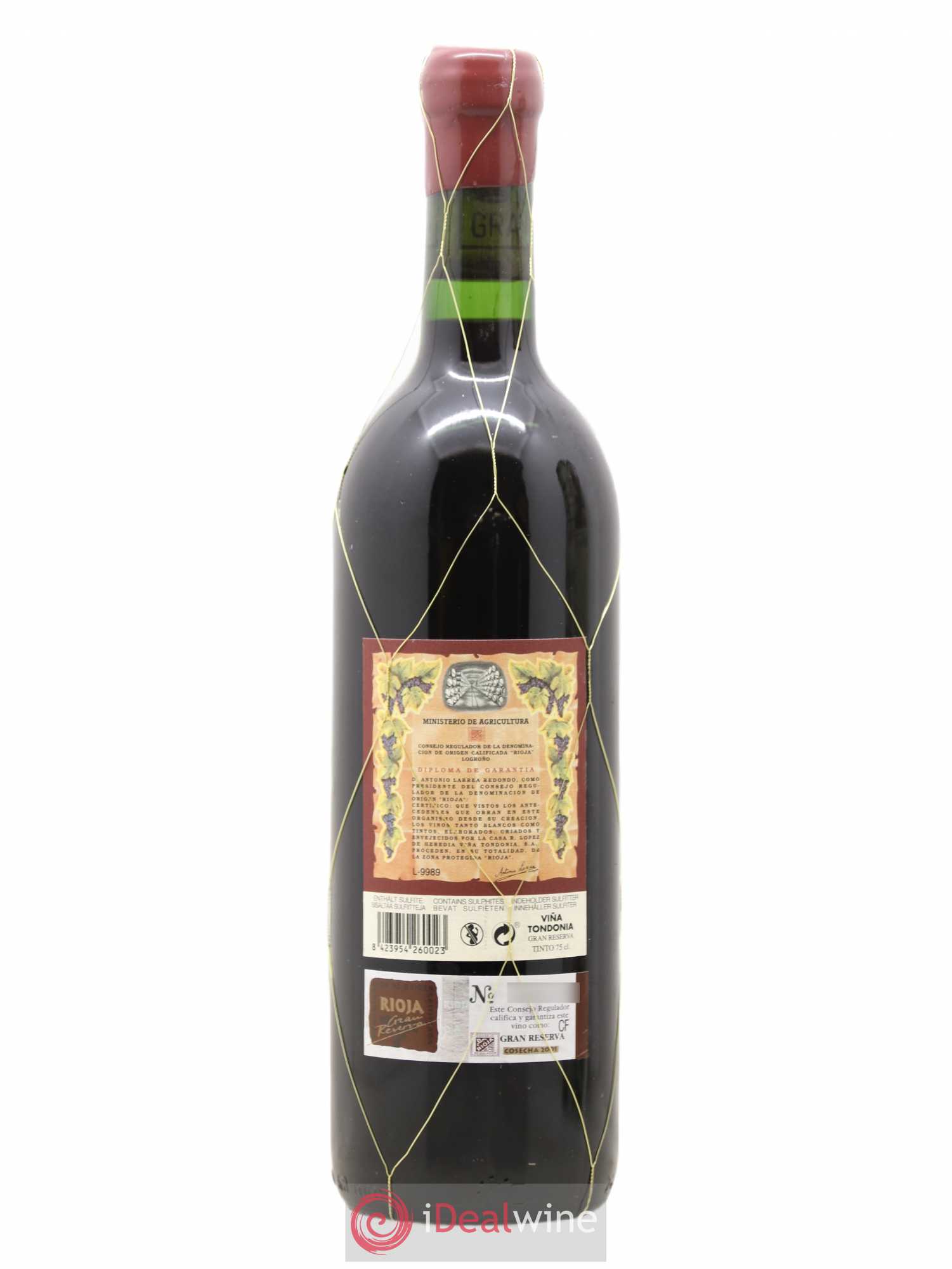 Rioja Gran Reserva Vina Tondonia R. Lopez de Heredia 2001 - Posten von 1 Flasche - 2