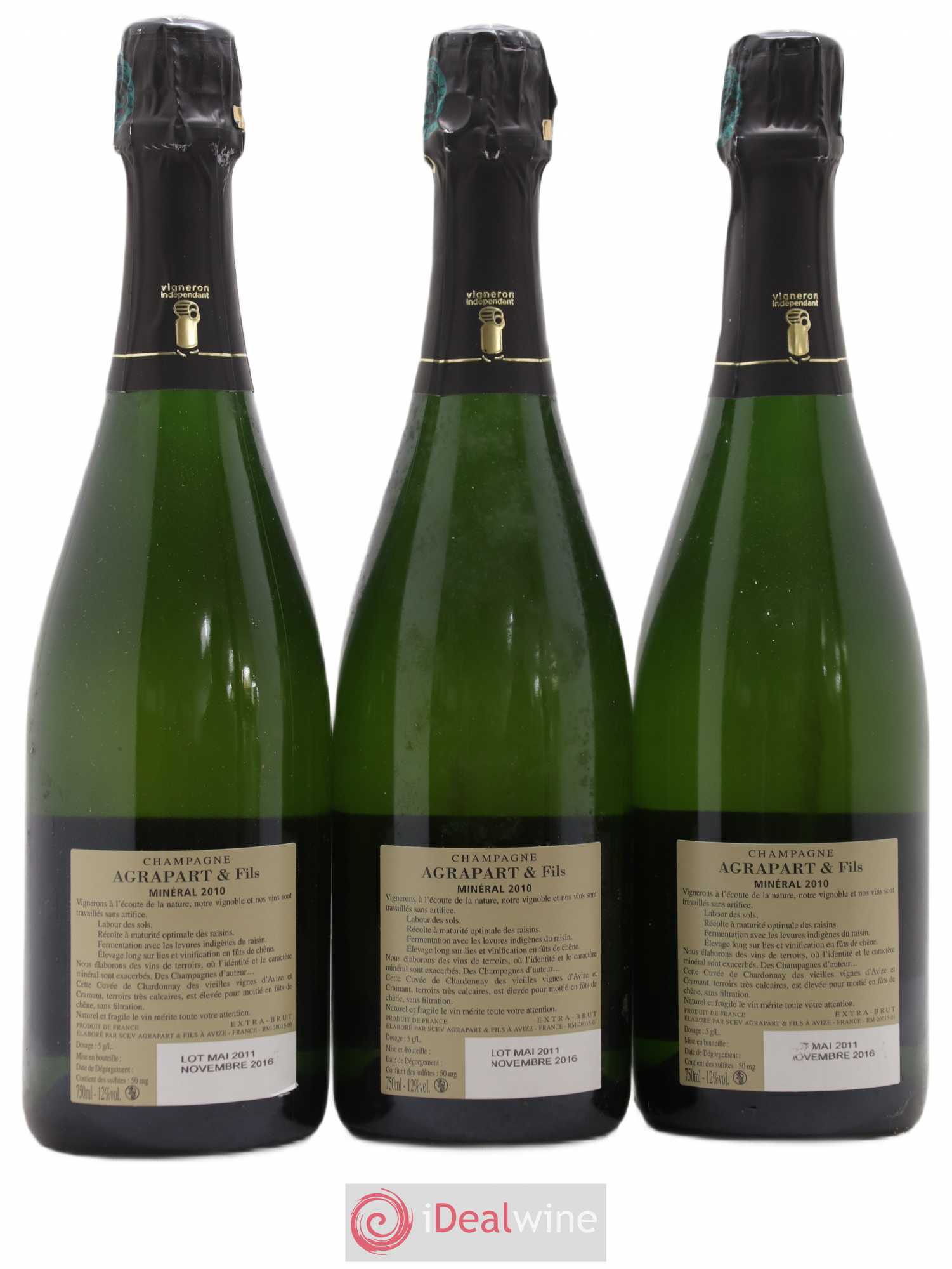 Minéral Blanc de Blancs  Extra-Brut Agrapart & Fils 2010 - Lot de 3 bouteilles - 1