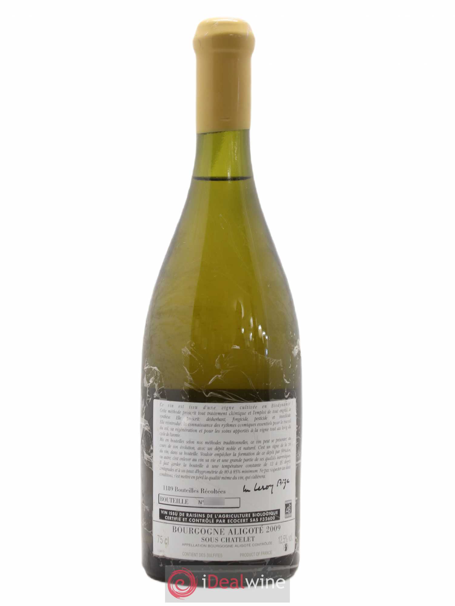 Bourgogne Aligoté Sous Chatelet d'Auvenay (Domaine) 2009 - Lot de 1 bouteille - 1
