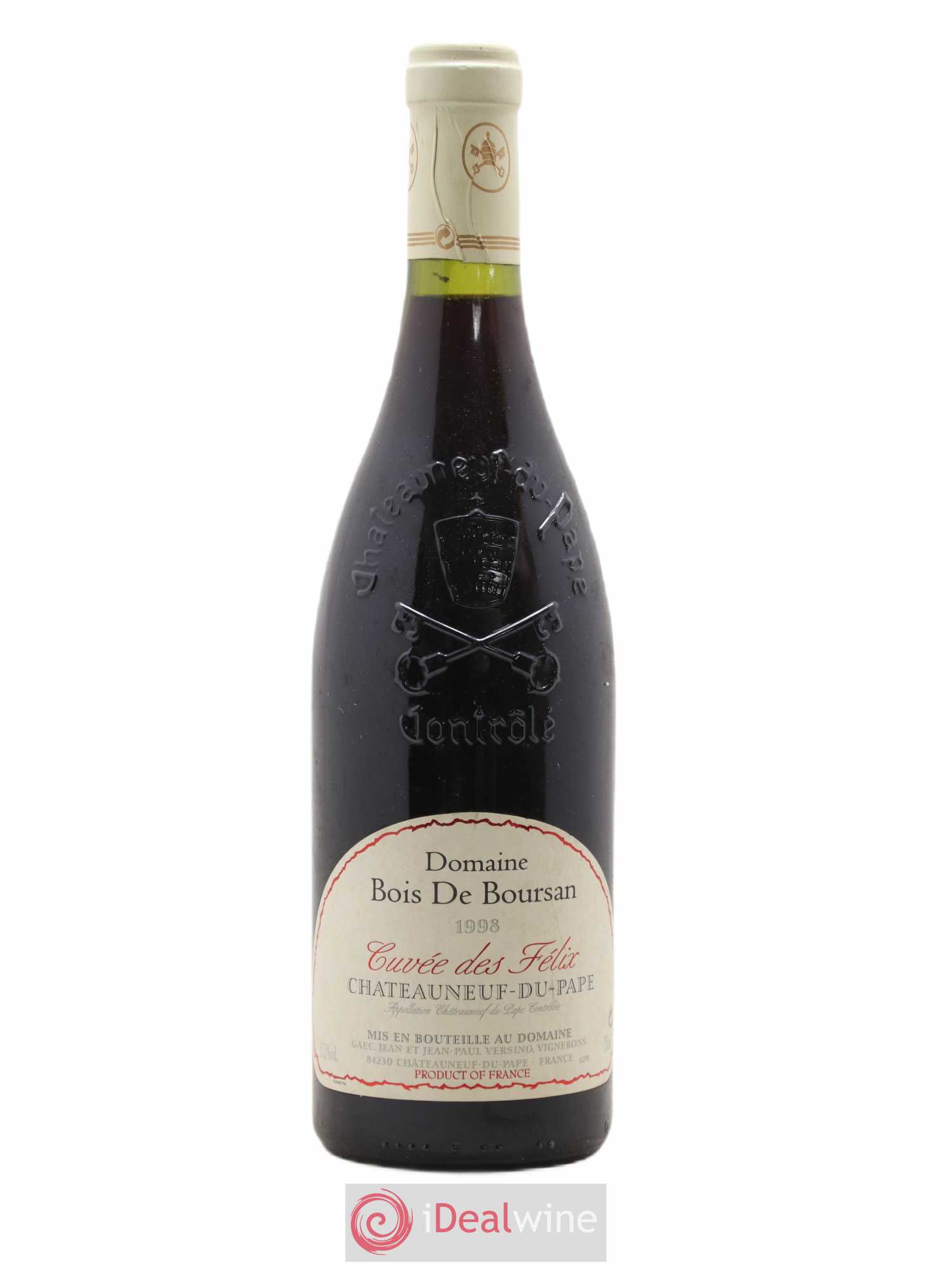 Châteauneuf-du-Pape Bois de Boursan (Domaine) Cuvée des Félix Jean et Jean-Paul Versino 1998 - Lot de 1 bouteille - 0