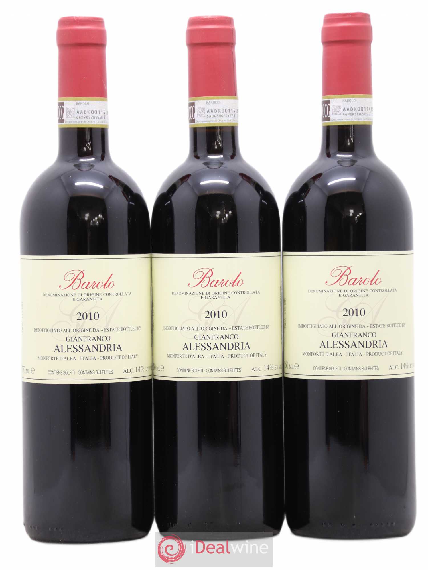 Barolo Gianfranco Alessandria 2010 - Lot de 3 bouteilles - 0