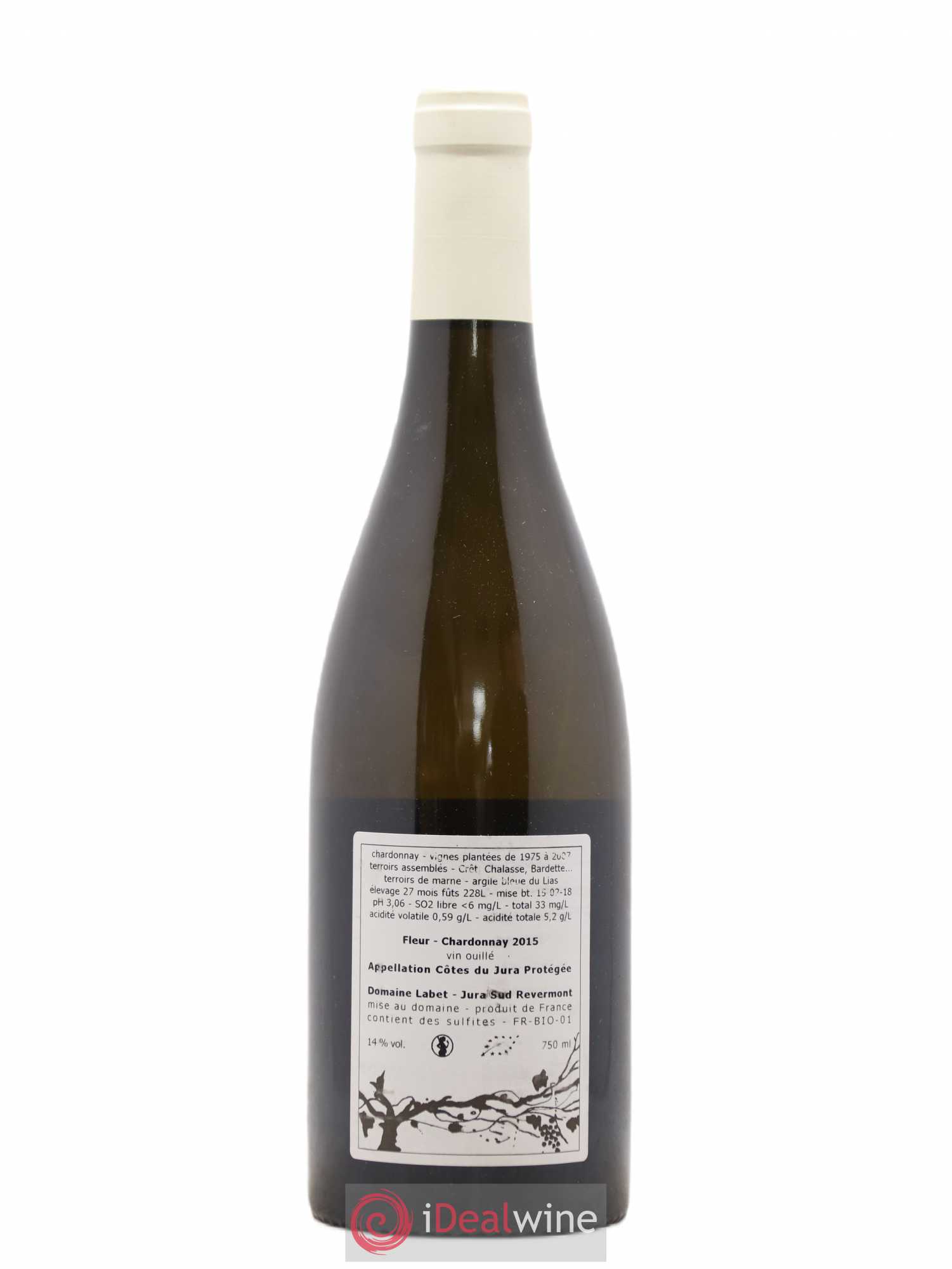 Côtes du Jura Chardonnay Fleur Romain - Julien  - Charline Labet 2015 - Lot de 1 bouteille - 1
