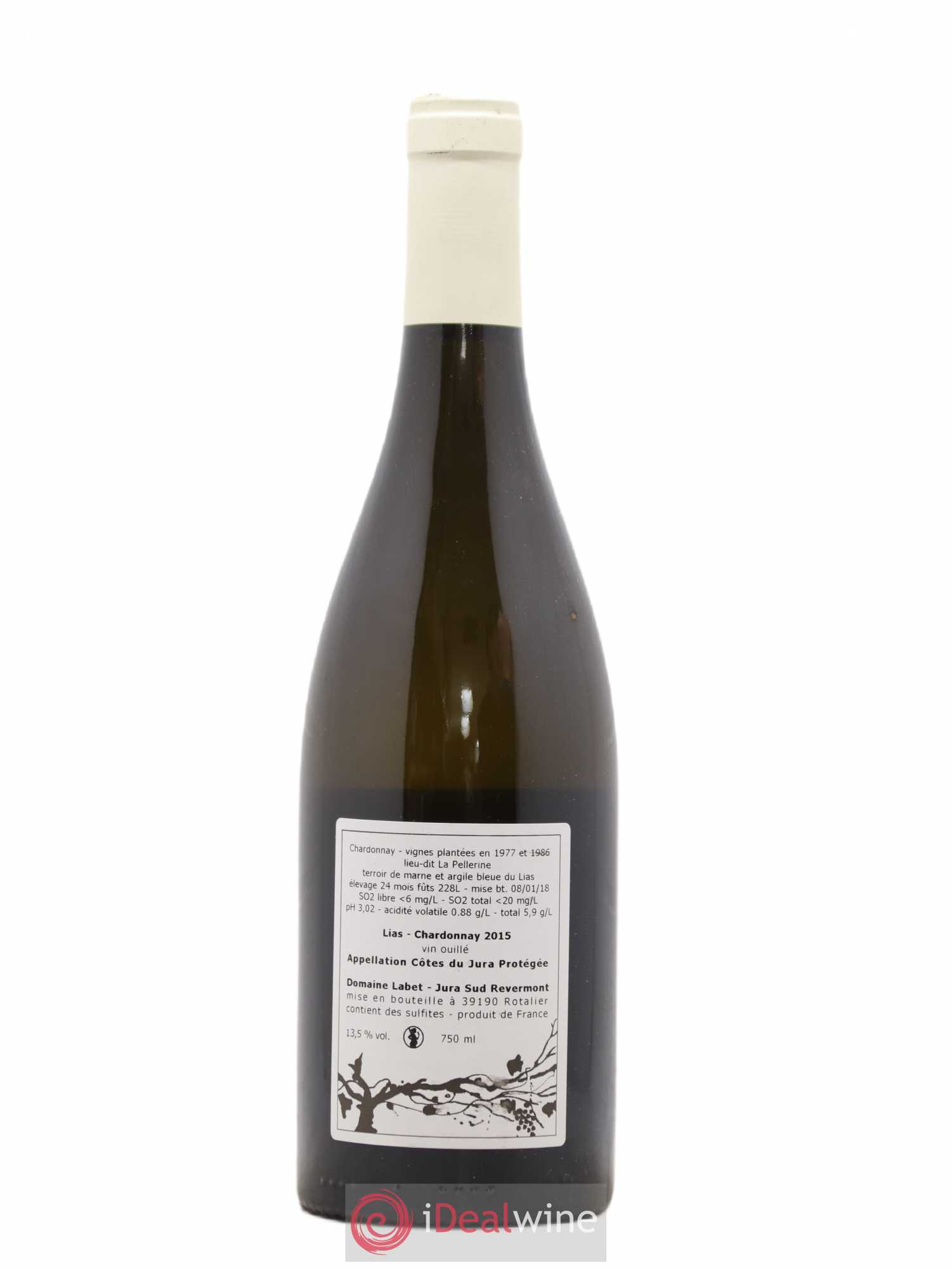 Côtes du Jura Chardonnay Lias Romain - Julien - Charline Labet 2015 - Lot de 1 bouteille - 1