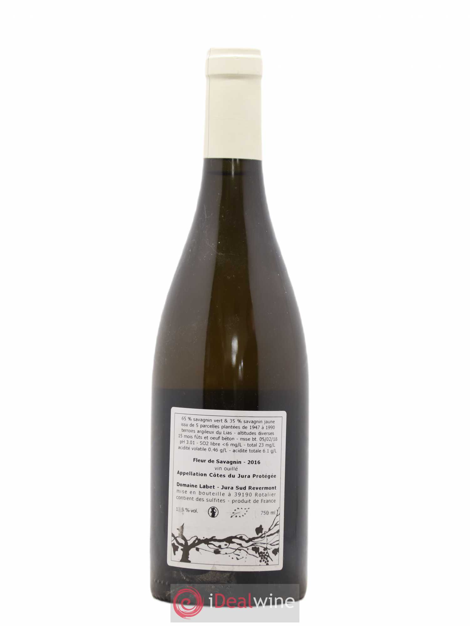 Côtes du Jura Fleur de Savagnin Romain - Julien - Charline Labet 2016 - Lot de 1 bouteille - 1