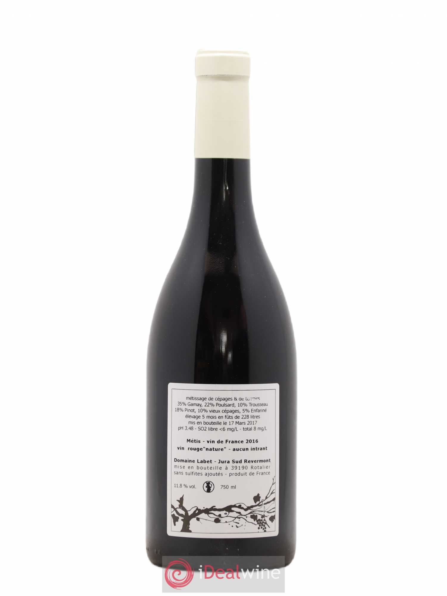 Vin de France Métis Romain - Julien - Charline Labet 2016 - Lot de 1 bouteille - 1