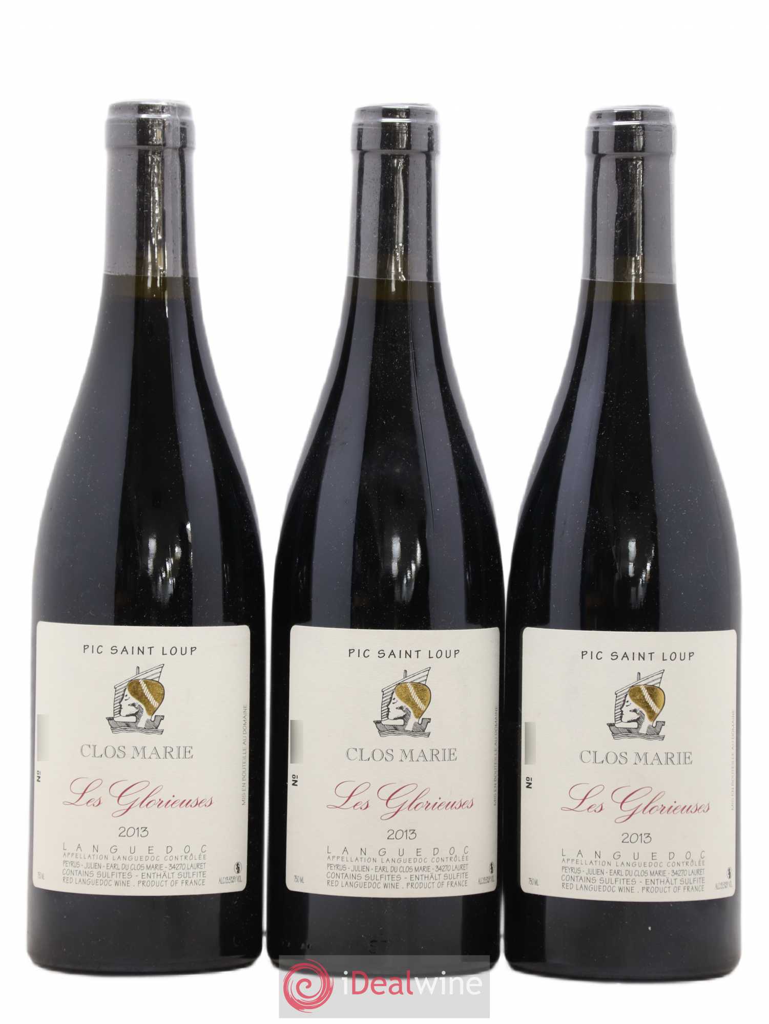 Pic Saint-Loup Clos Marie Les Glorieuses Christophe Peyrus et Françoise Julien Les Glorieuses 2013 - Lot de 3 bouteilles - 0