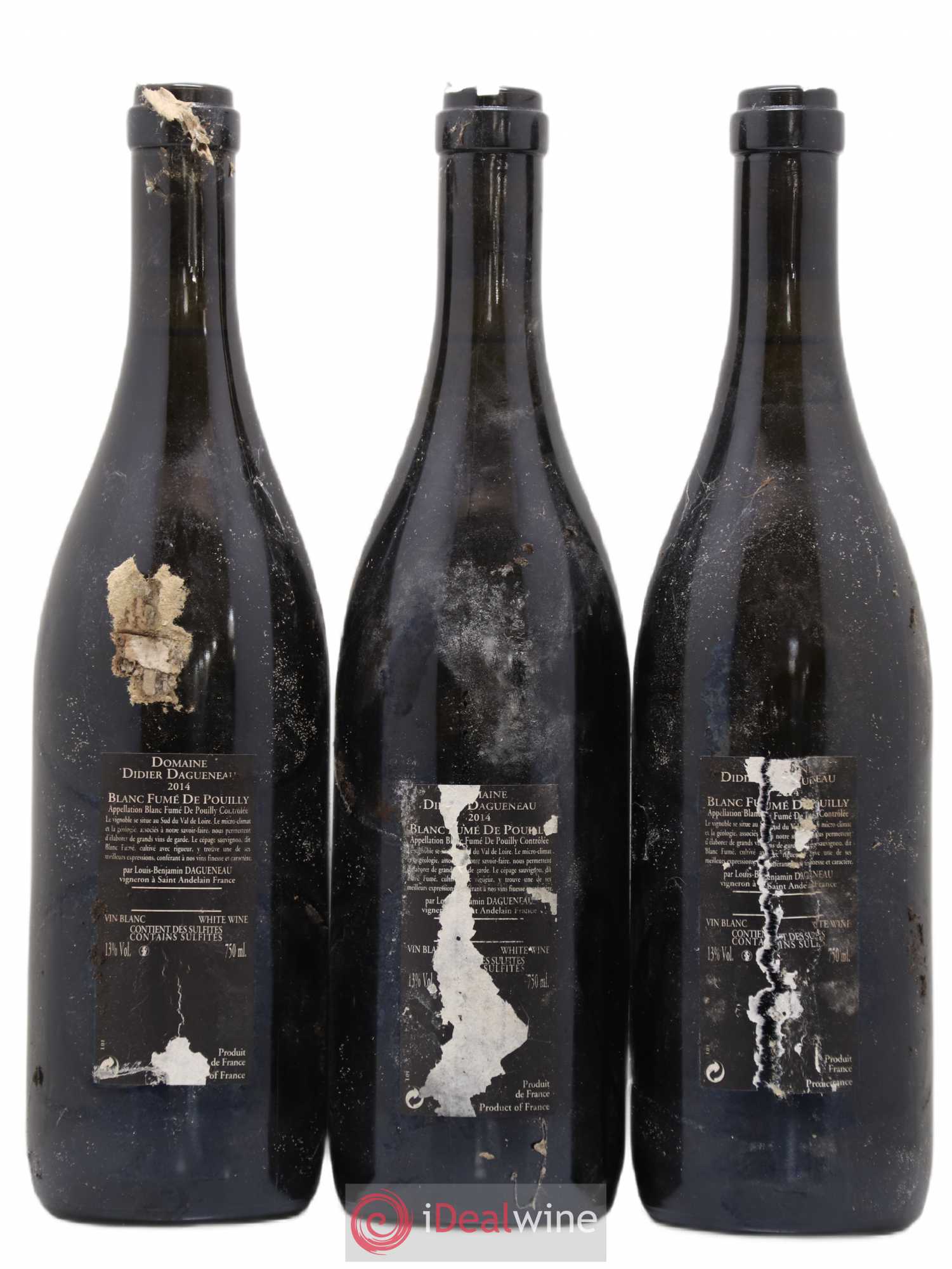 Vin de France (anciennement Pouilly-Fumé) Silex Dagueneau (Domaine Didier - Louis-Benjamin) 2014 - Lot de 3 bouteilles - 1