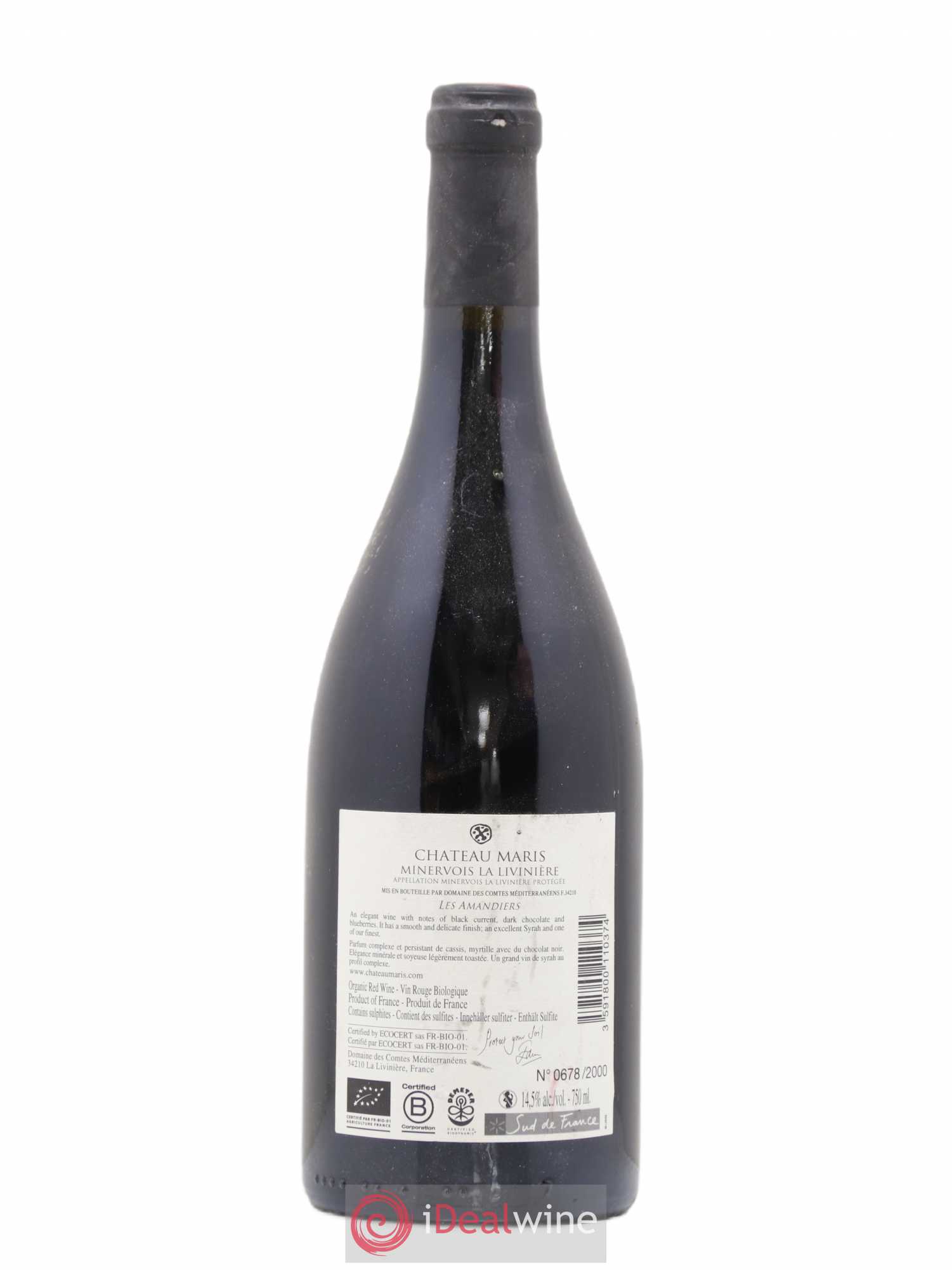 Minervois La Liviniere Les Amandiers Château Maris 2015 - Posten von 1 Flasche - 1