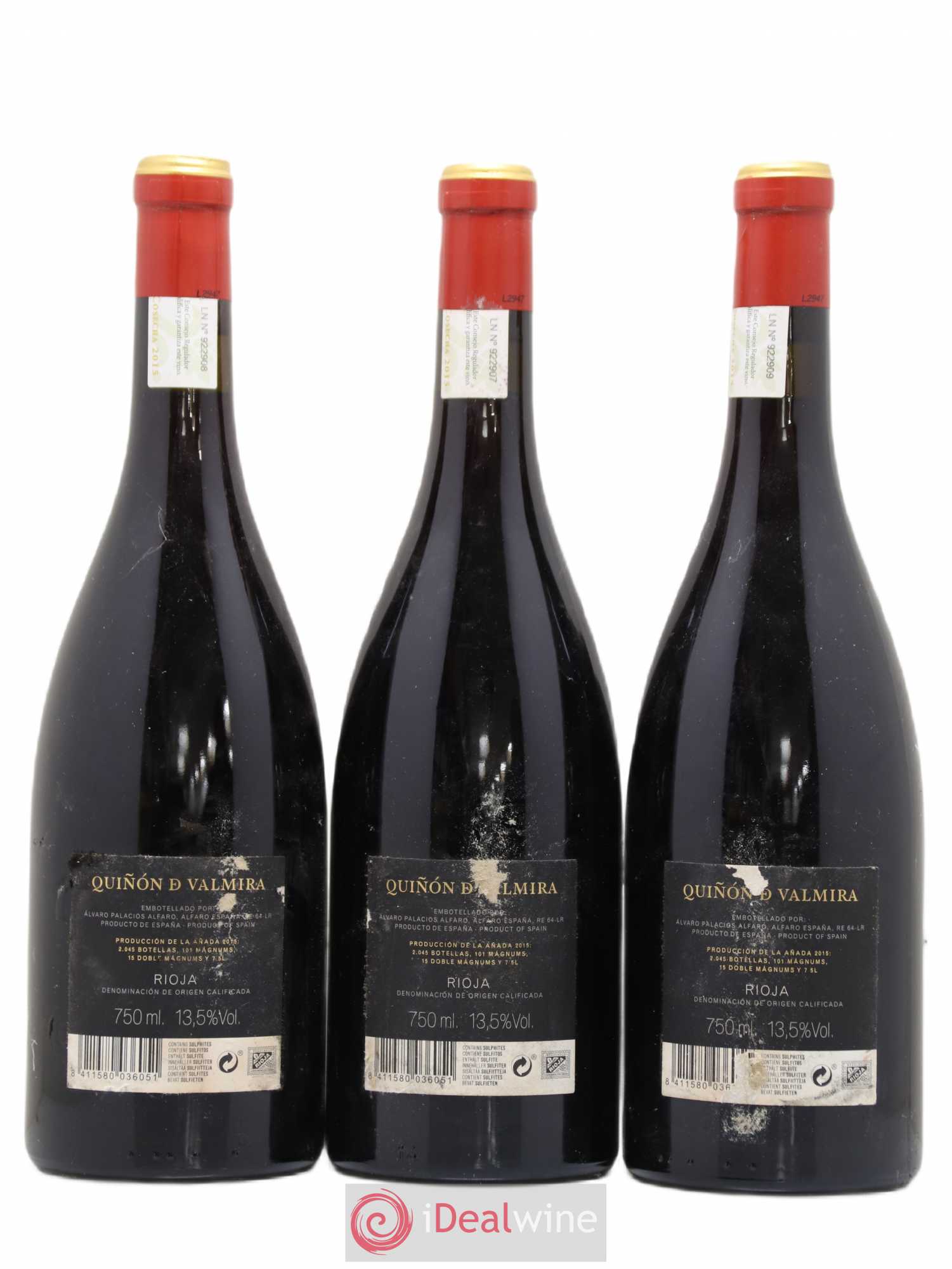 Rioja DOCA Quinon De Valmira 2015 - Lotto di 3 bottiglie - 1