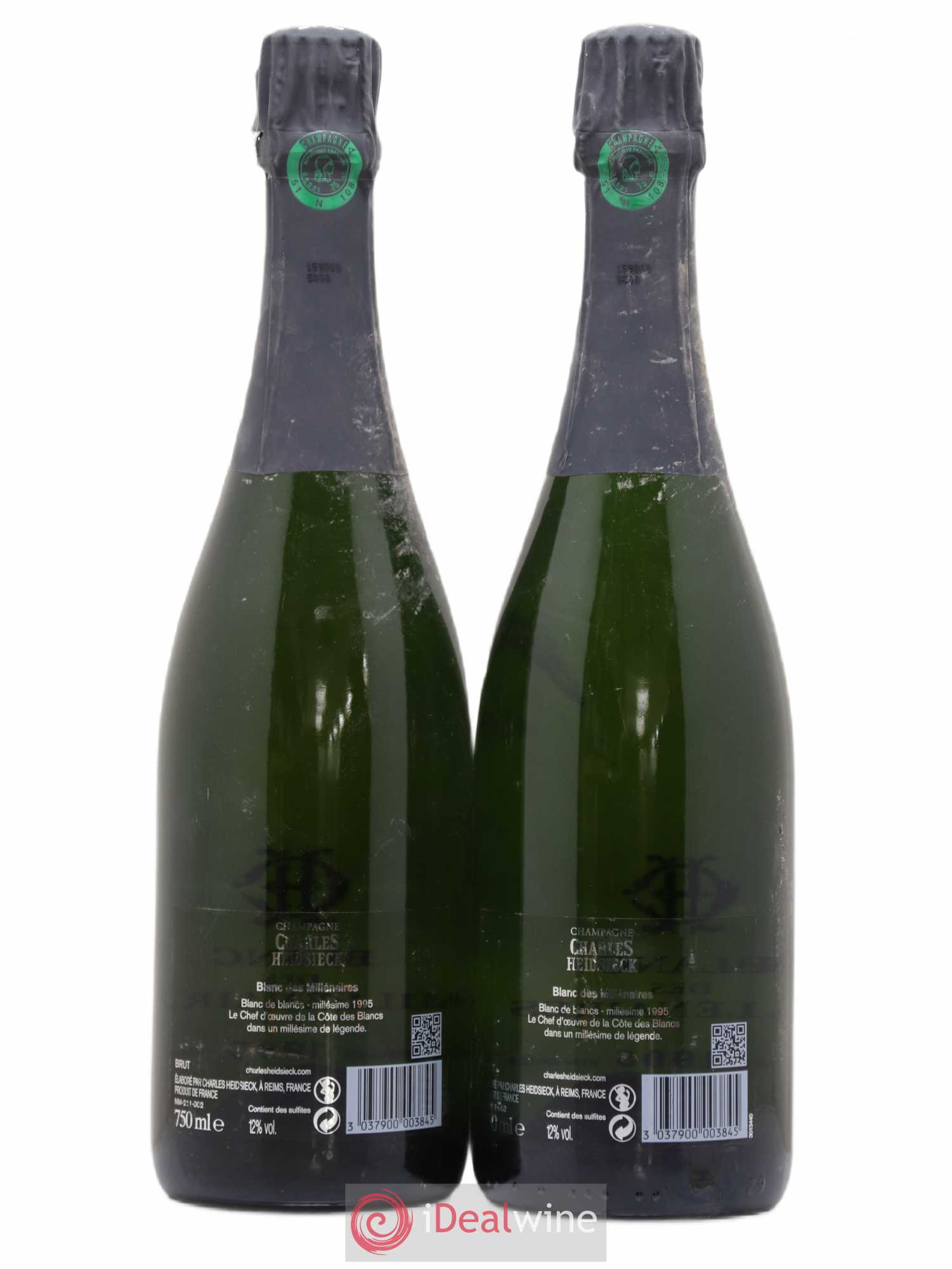 Blanc de Blancs Blanc des Millénaires Brut Charles Heidsieck 1995 - Lot de 2 bouteilles - 1