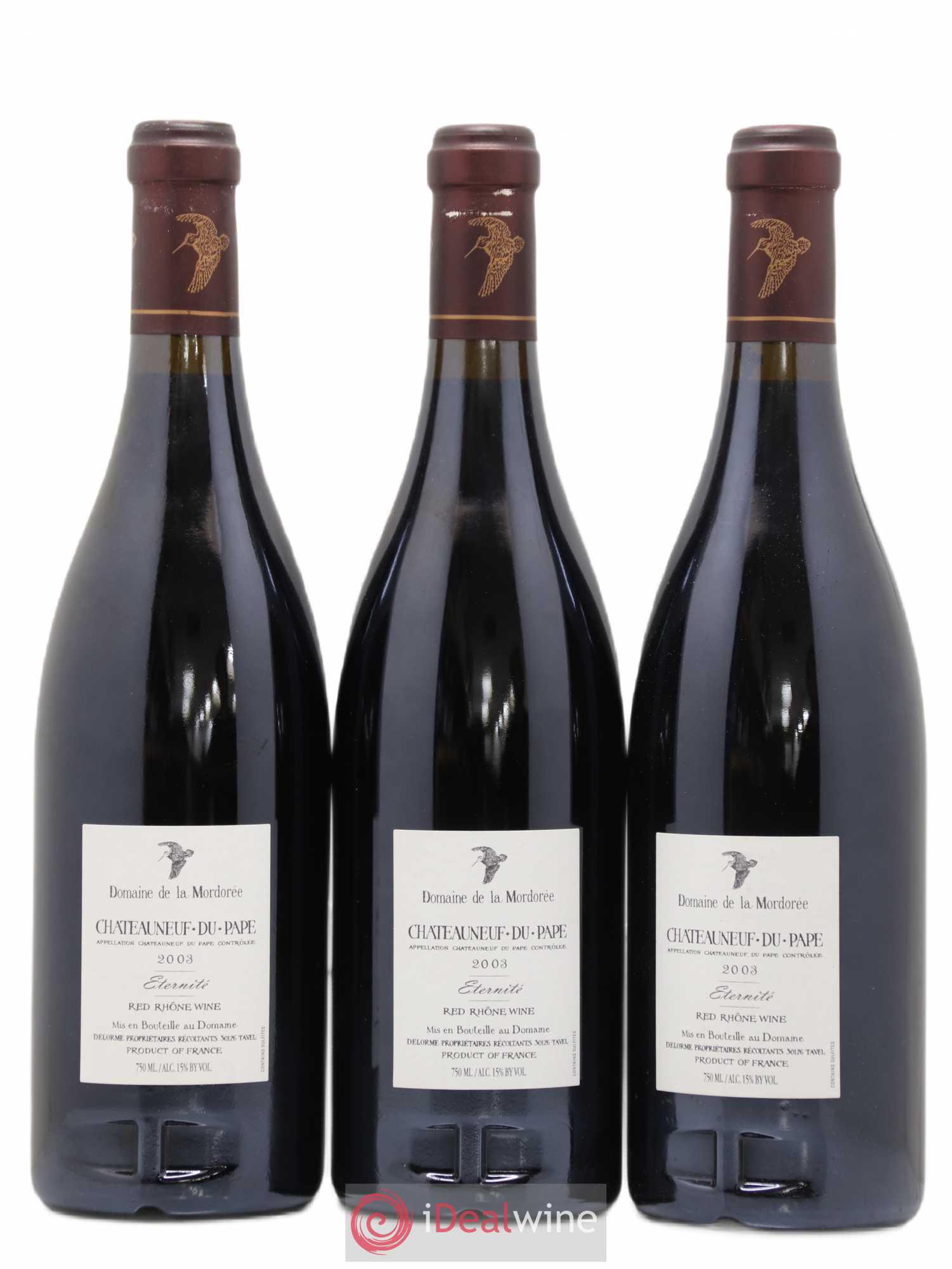Châteauneuf-du-Pape La Plume du Peintre La Mordorée (Domaine de) Eternité 2003 - Lot de 3 bouteilles - 1
