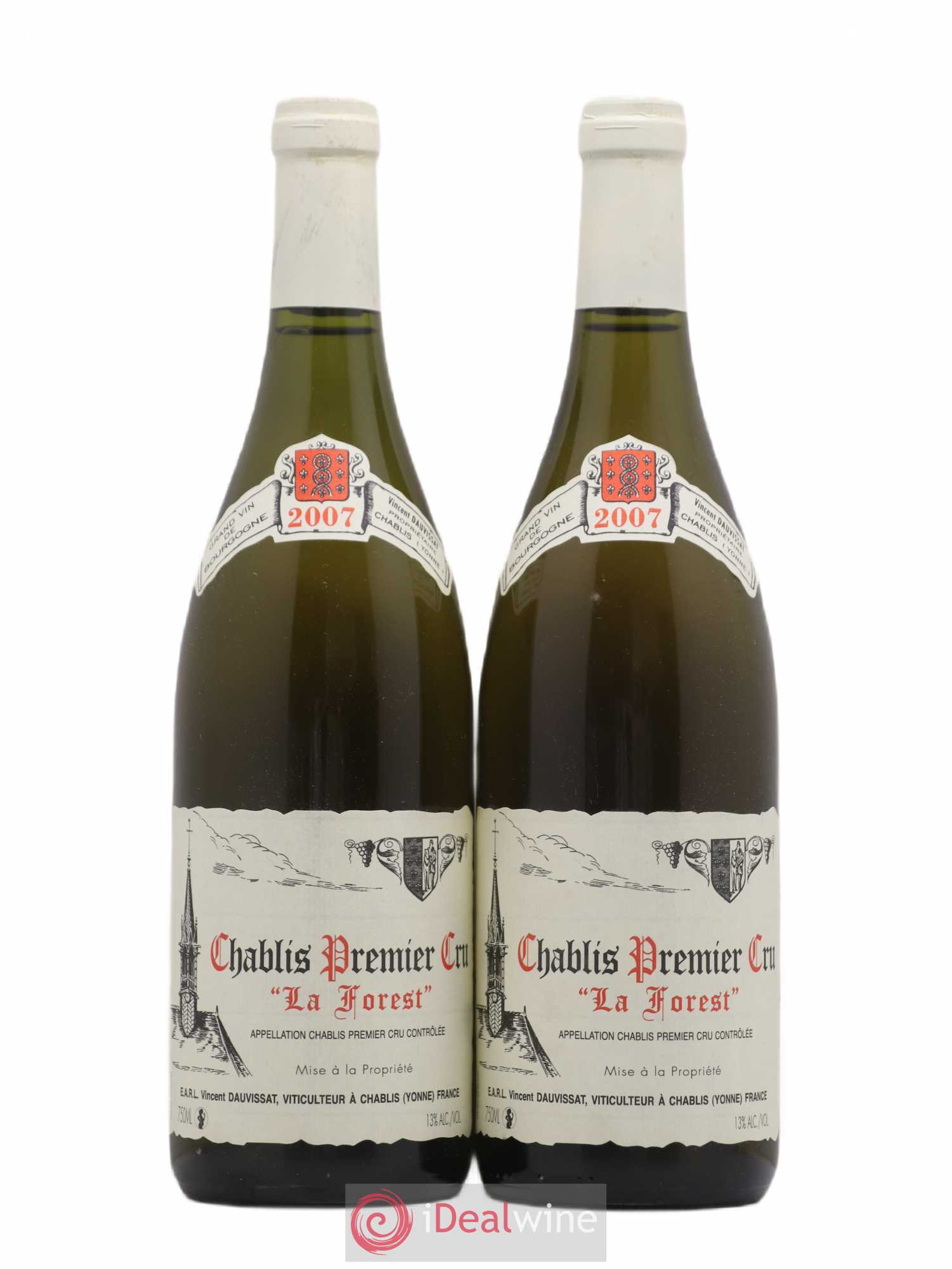 Chablis 1er Cru La Forest Vincent Dauvissat (Domaine) 2007 - Lot de 2 bouteilles - 0