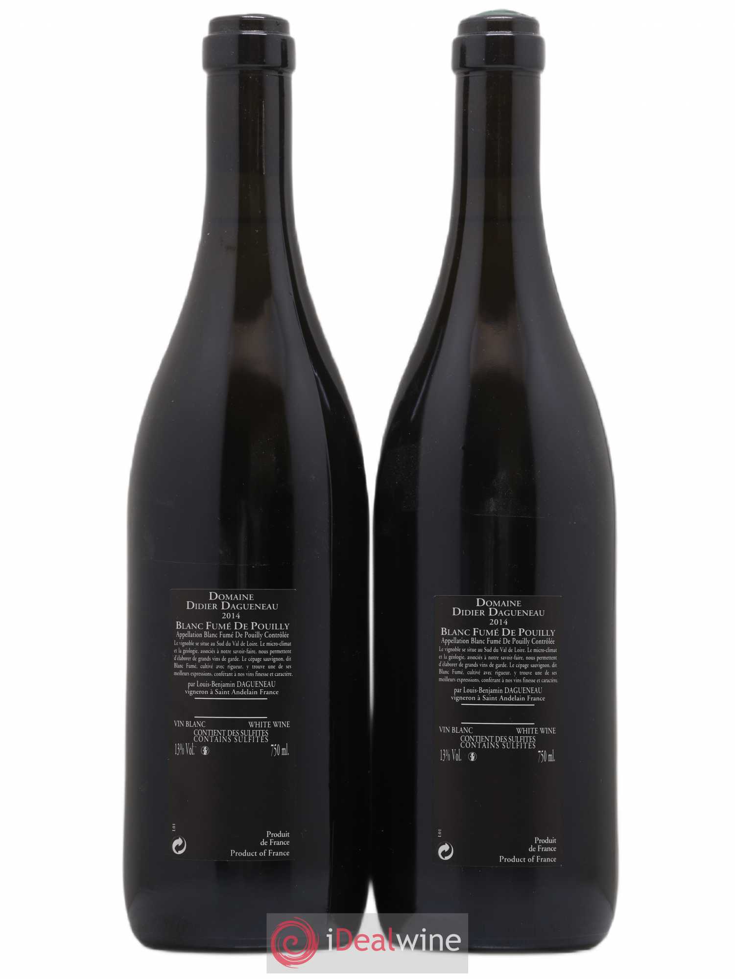 Vin de France (anciennement Pouilly-Fumé) Silex Dagueneau (Domaine Didier - Louis-Benjamin) 2014 - Lot de 2 bouteilles - 1