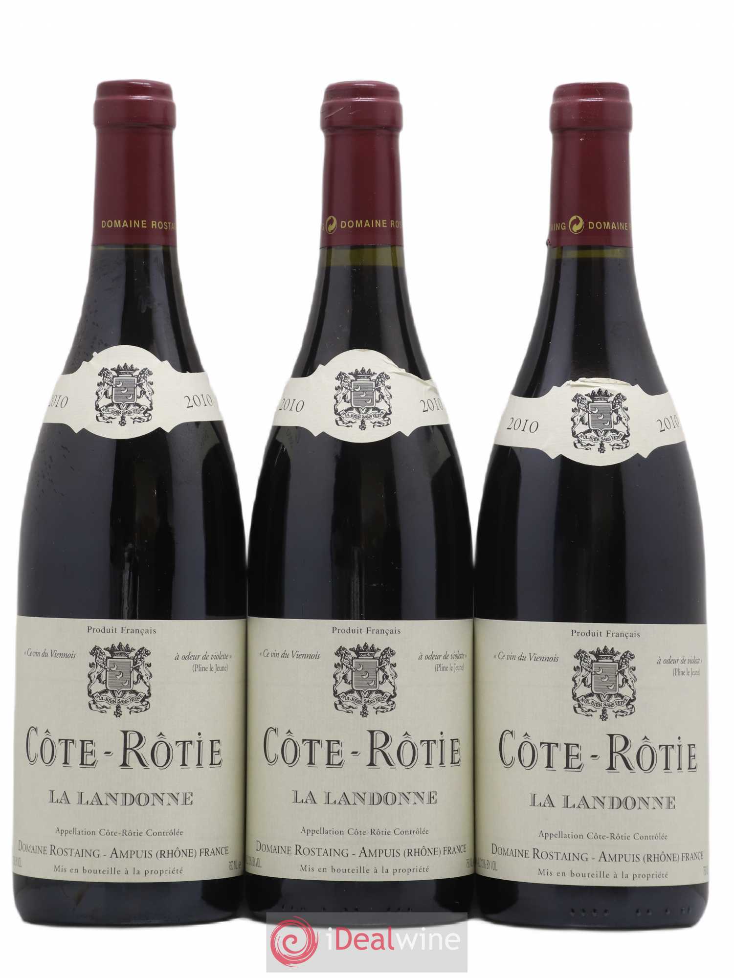 Côte-Rôtie La Landonne René Rostaing 2010 - Lot of 3 bottles - 0