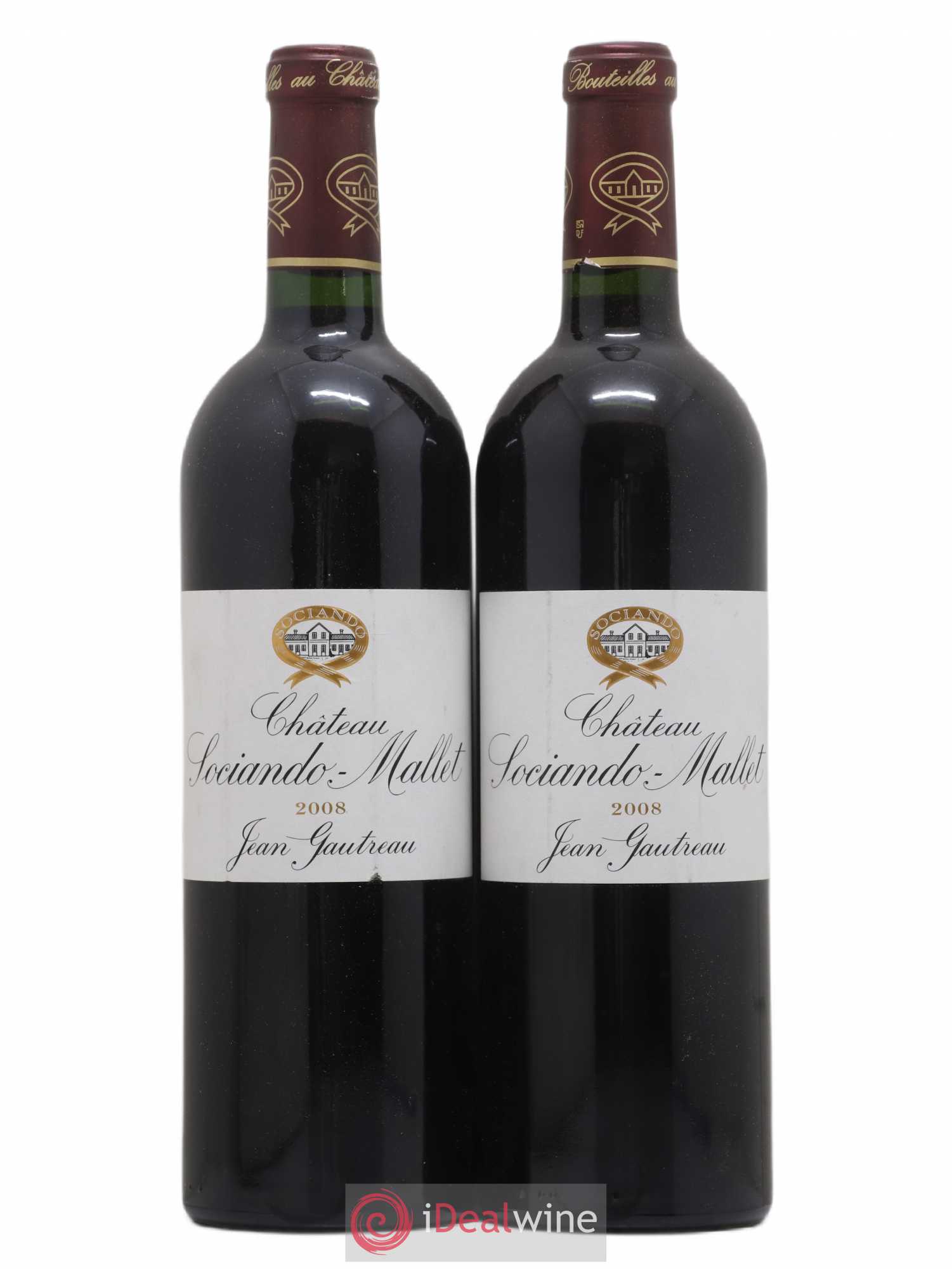 Château Sociando Mallet 2008 - Lot de 2 bouteilles - 0