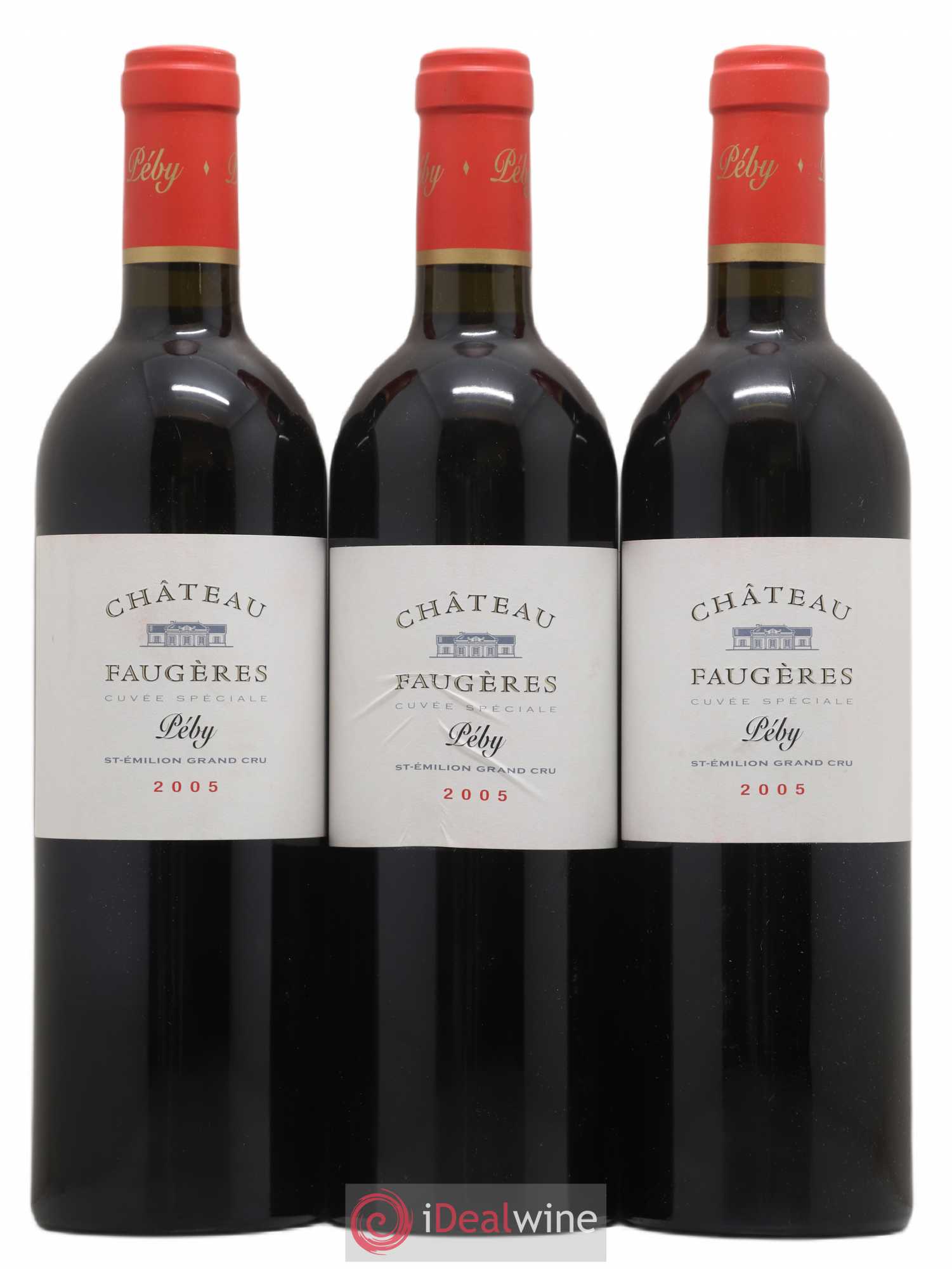 Château Péby Faugères Grand Cru Classé 2005 - Lot de 3 bouteilles - 0