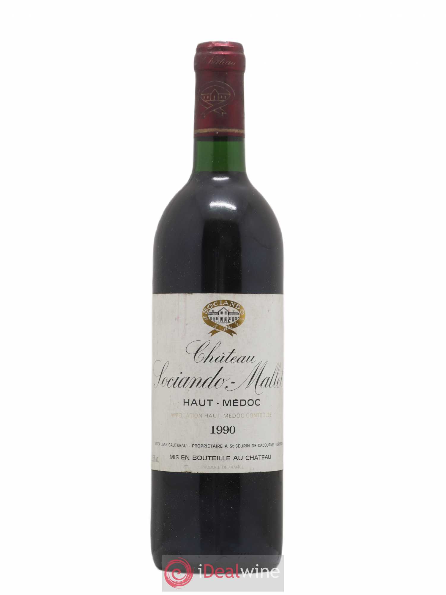 Château Sociando Mallet 1990 - Lot de 1 bouteille - 0