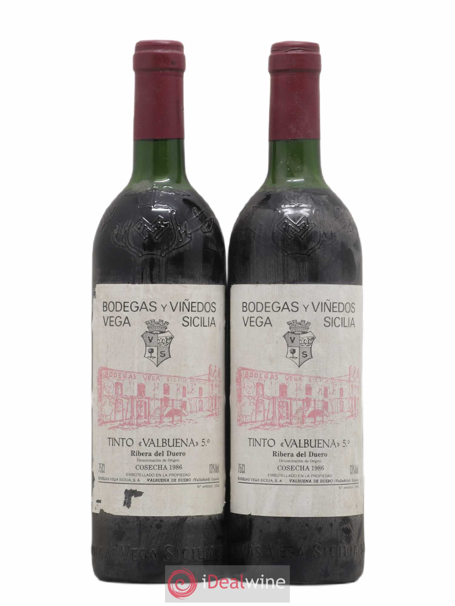 Ribera Del Duero DO Vega Sicilia Valbuena 5 ano Famille Alvarez 1986 - Lot de 2 bouteilles - 0
