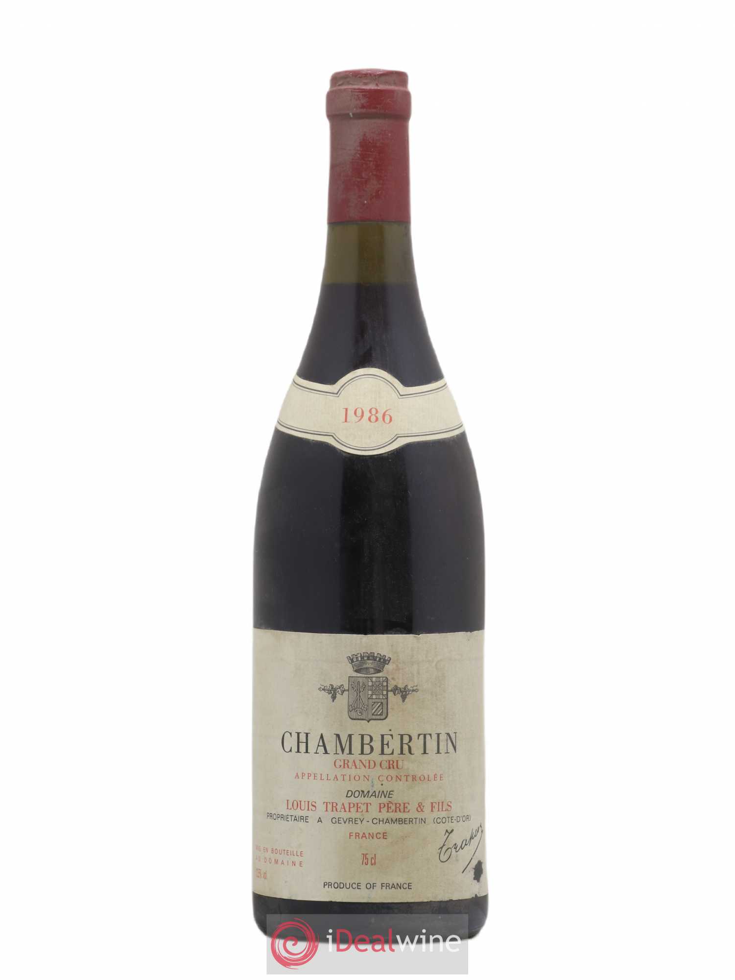 Chambertin Grand Cru Domaine Trapet 1986 - Lot de 1 bouteille - 0