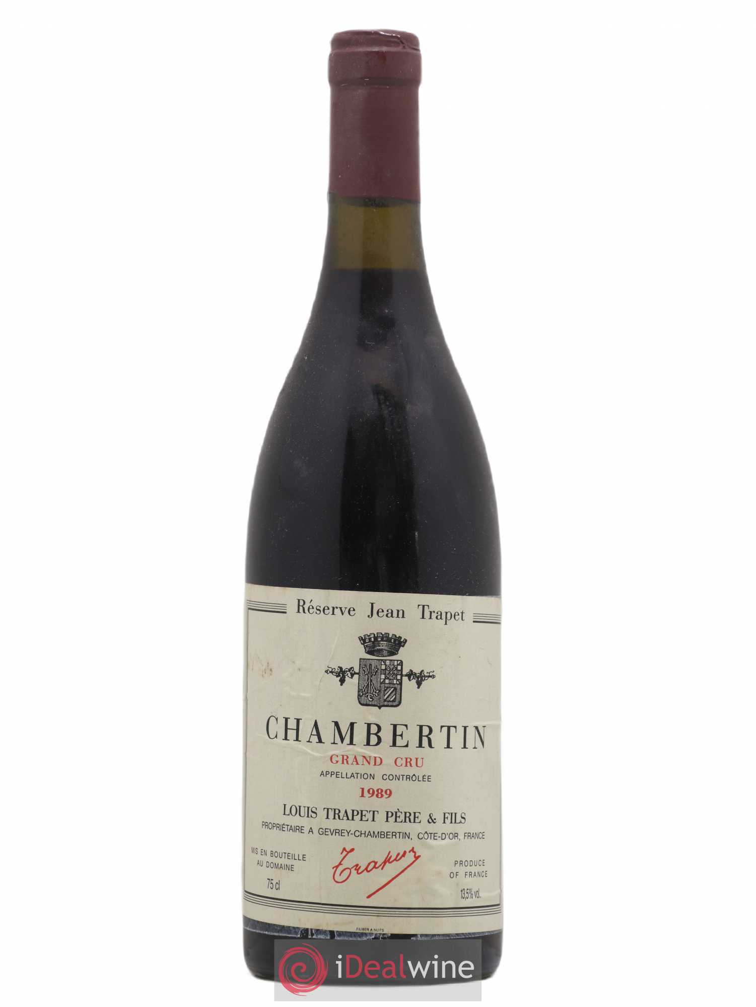 Chambertin Grand Cru Domaine Trapet 1989 - Lot de 1 bouteille - 0