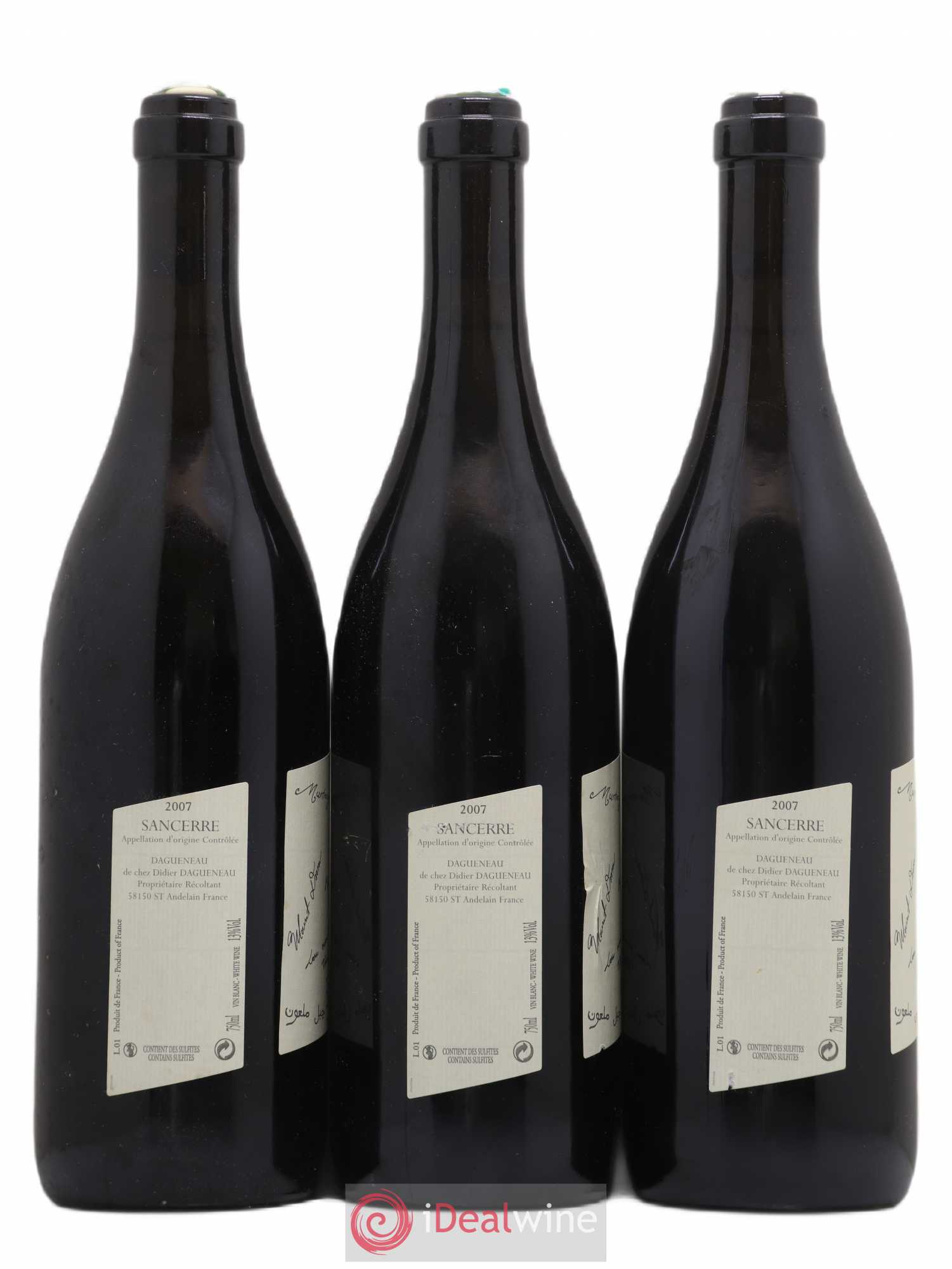 Sancerre Le Mont Damné Chavignol Dagueneau (Domaine Didier - Louis-Benjamin) 2007 - Lot de 3 bouteilles - 1