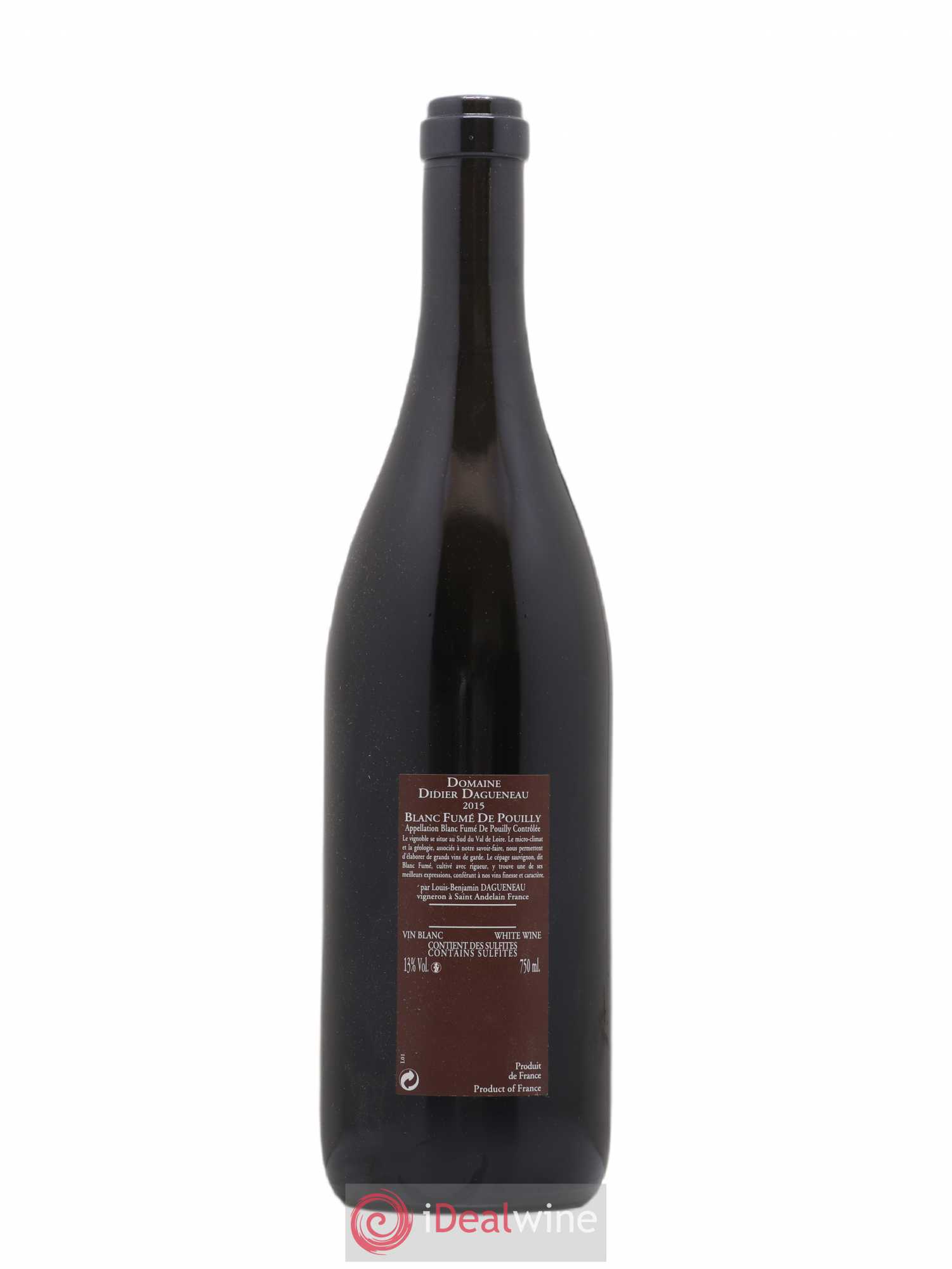 Vin de France (anciennement Pouilly-Fumé) Pur Sang Dagueneau (Domaine Didier - Louis-Benjamin) 2015 - Lot de 1 bouteille - 1