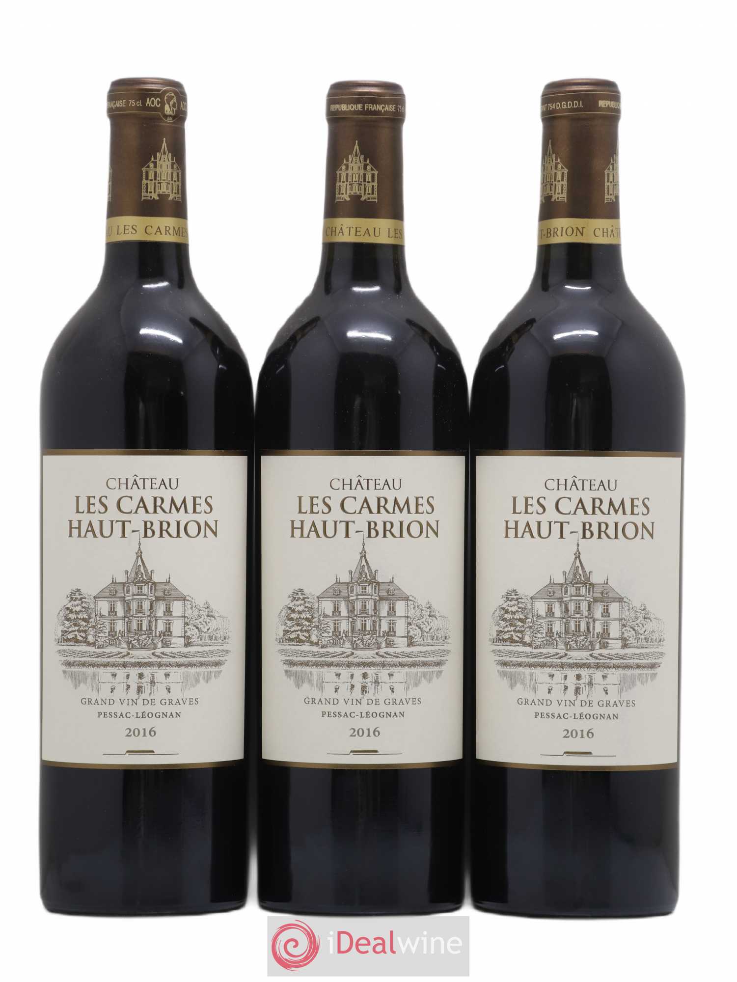 Château Les Carmes Haut-Brion 2016 - Lot de 3 bouteilles - 0