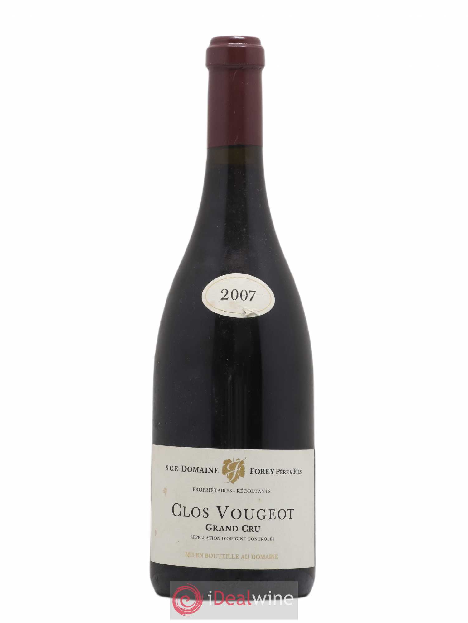 Clos de Vougeot Grand Cru Forey Père et Fils (Domaine) 2007 - Lot de 1 bouteille - 0
