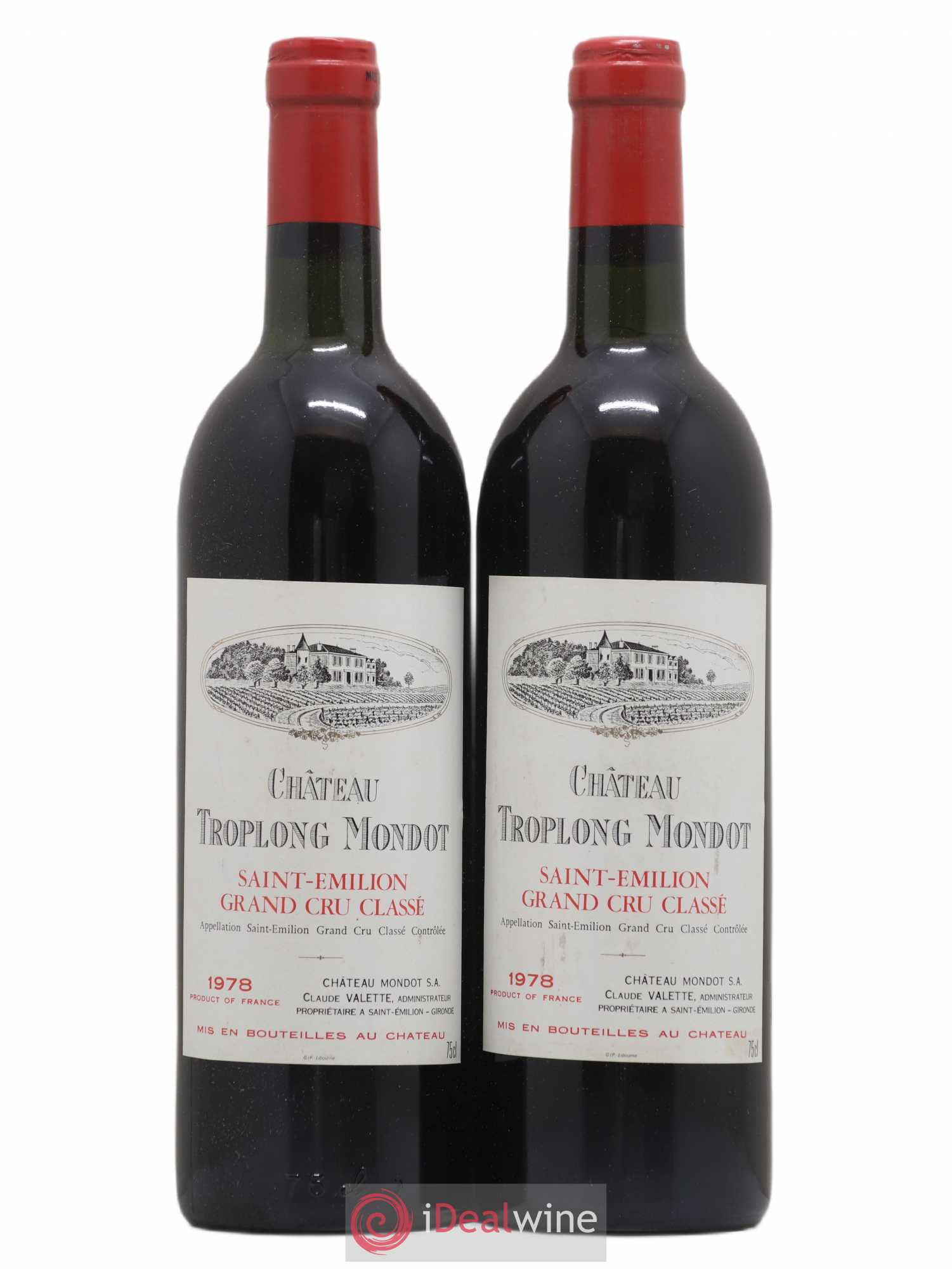 Château Troplong Mondot 1er Grand Cru Classé B 1978 - Lot de 2 bouteilles - 0