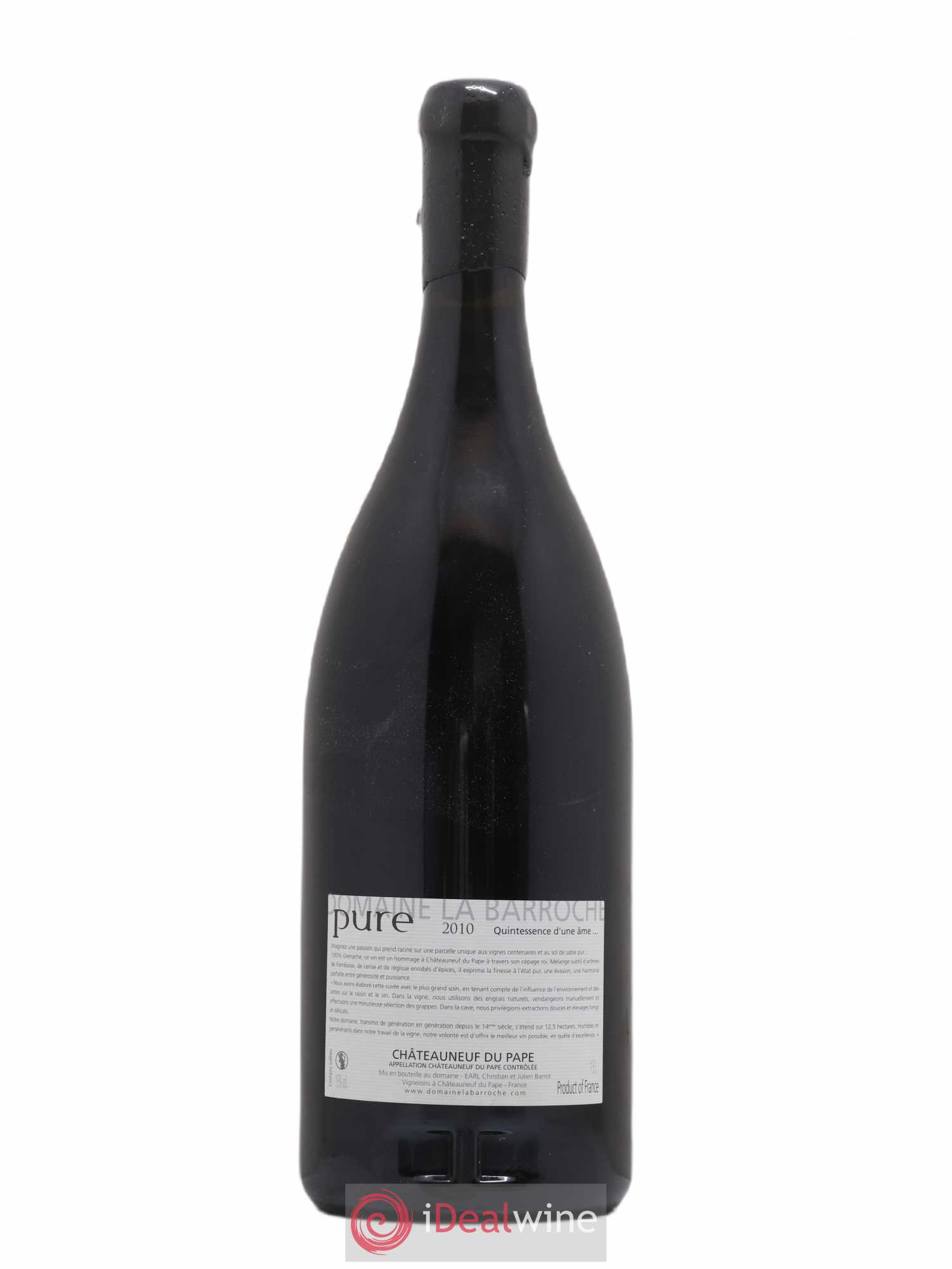 Châteauneuf-du-Pape Cuvée Pure Domaine La Barroche 2010 - Lot de 1 magnum - 1