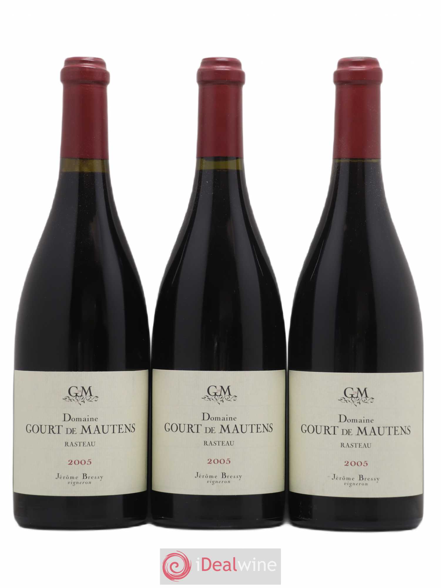 Rasteau Domaine Gourt de Mautens - Jérôme Bressy 2005 - Lot de 3 bouteilles - 0