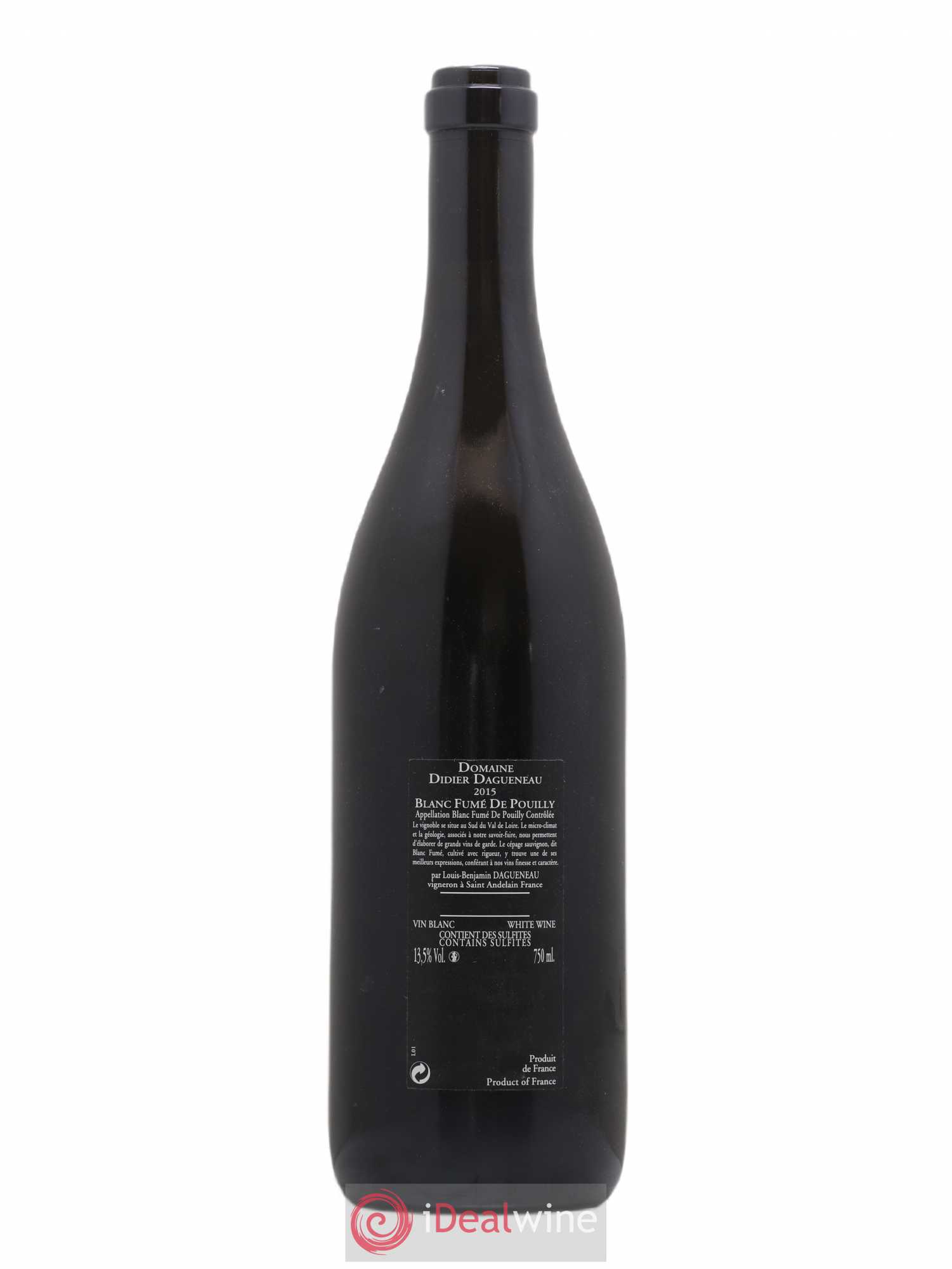 Vin de France (anciennement Pouilly-Fumé) Silex Dagueneau (Domaine Didier - Louis-Benjamin) 2015 - Lot de 1 bouteille - 1