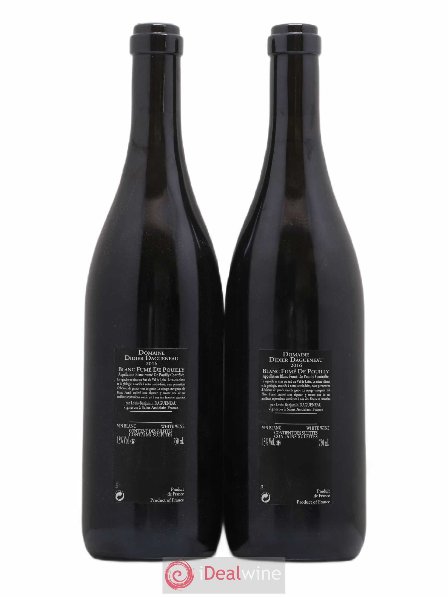 Vin de France (anciennement Pouilly-Fumé) Silex Dagueneau (Domaine Didier - Louis-Benjamin) 2016 - Lot de 2 bouteilles - 1