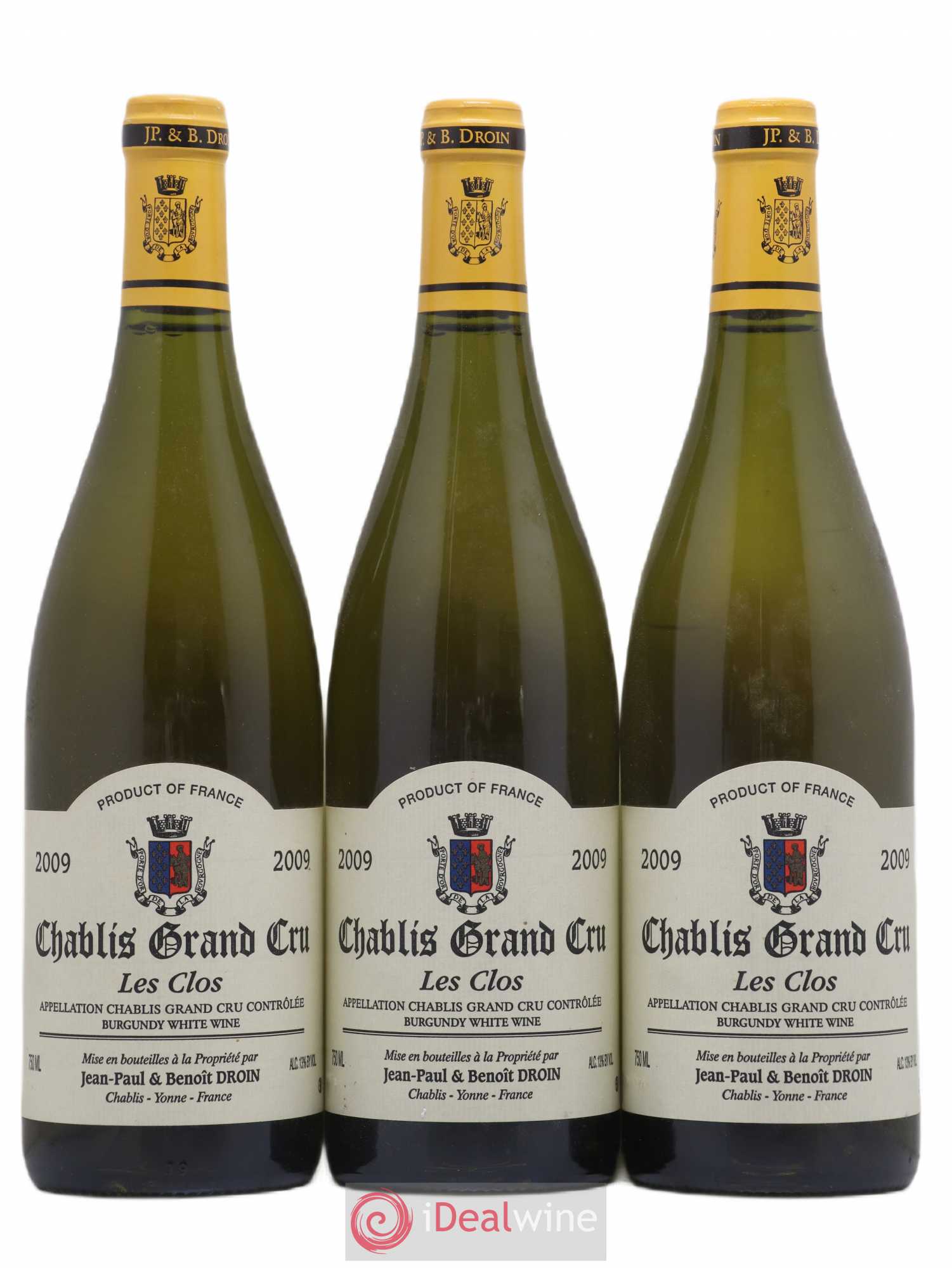 Chablis Grand Cru Les Clos Jean-Paul & Benoît Droin (Domaine) 2009 - Lot de 3 bouteilles - 0