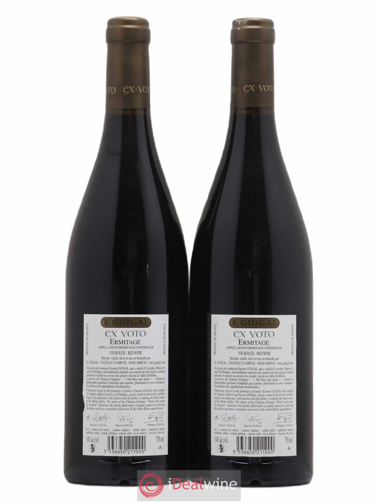 Ermitage Ex Voto Guigal 2012 - Lot de 2 bouteilles - 1