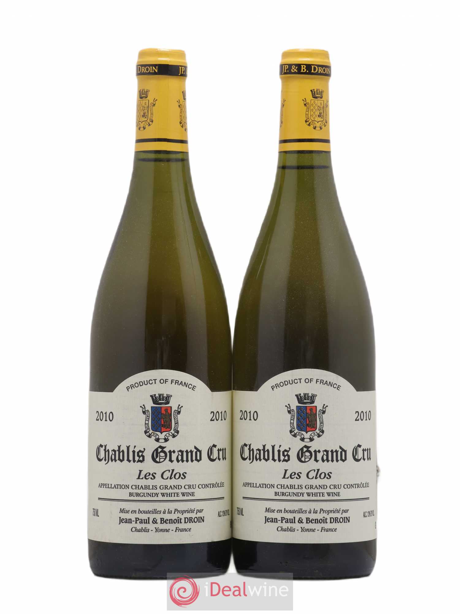 Chablis Grand Cru Les Clos Jean-Paul & Benoît Droin (Domaine) 2010 - Lot de 2 bouteilles - 0