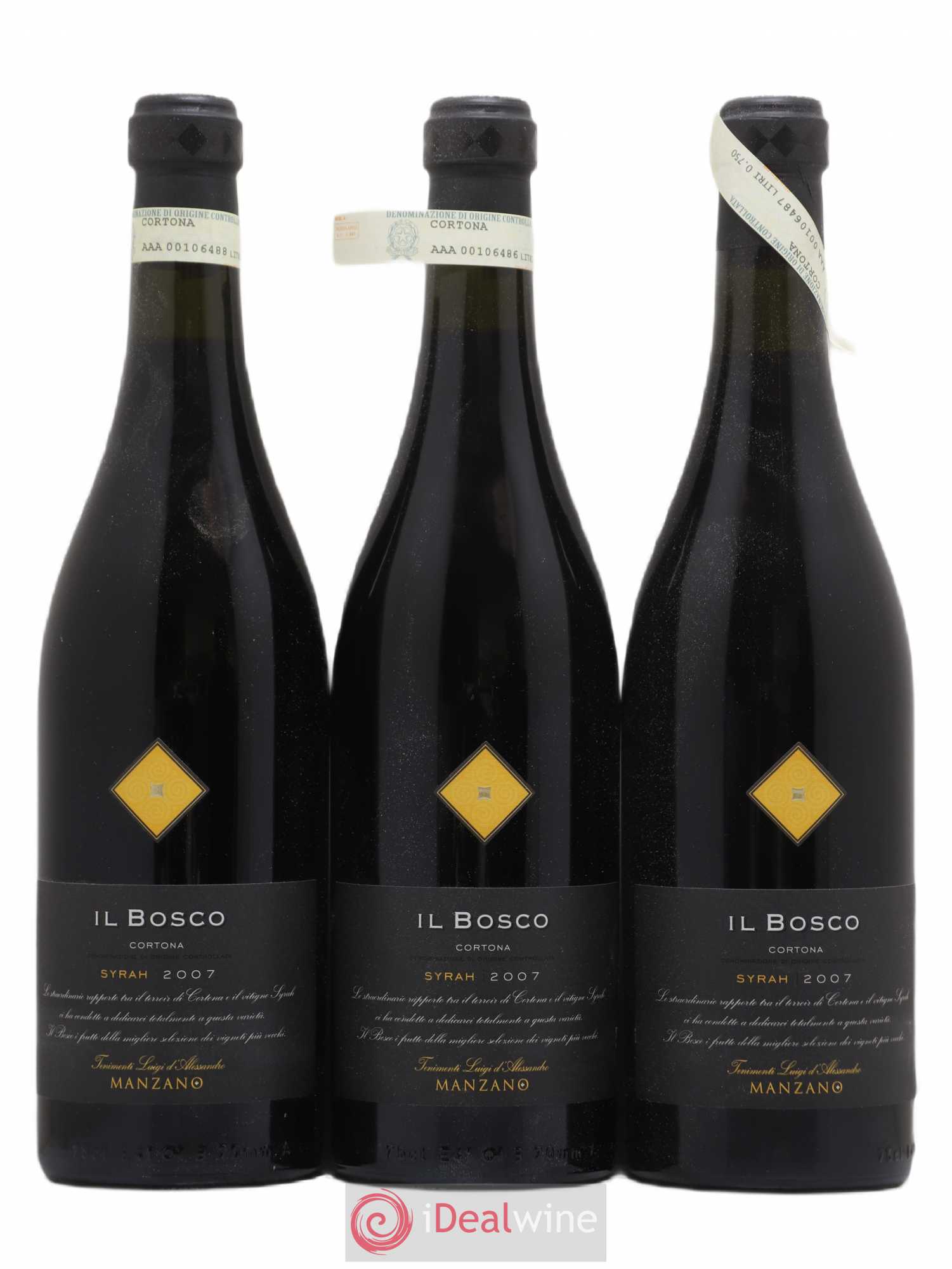 Italie Manzano Cortona Tenni Manti Luigi d'Alessandro Il Bosco 2007 - Posten von 6 Flaschen - 1