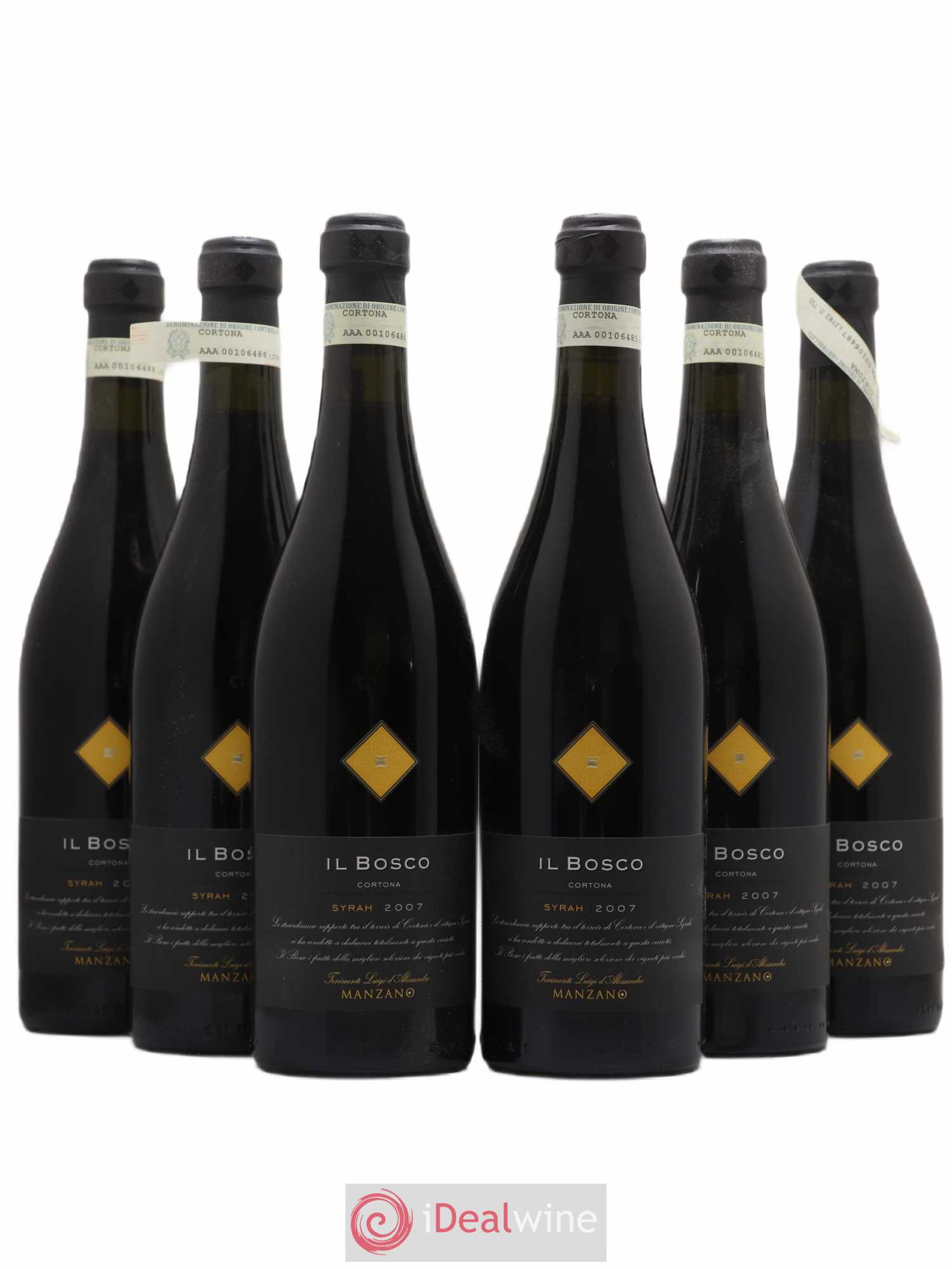Italie Manzano Cortona Tenni Manti Luigi d'Alessandro Il Bosco 2007 - Posten von 6 Flaschen - 0