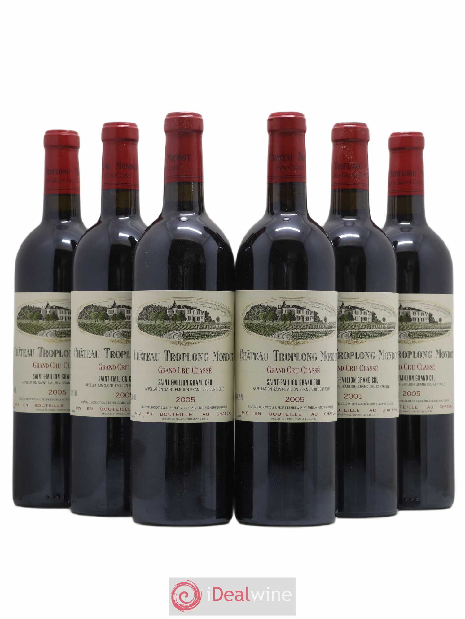Château Troplong Mondot 1er Grand Cru Classé B 2005 - Lot de 6 bouteilles - 0