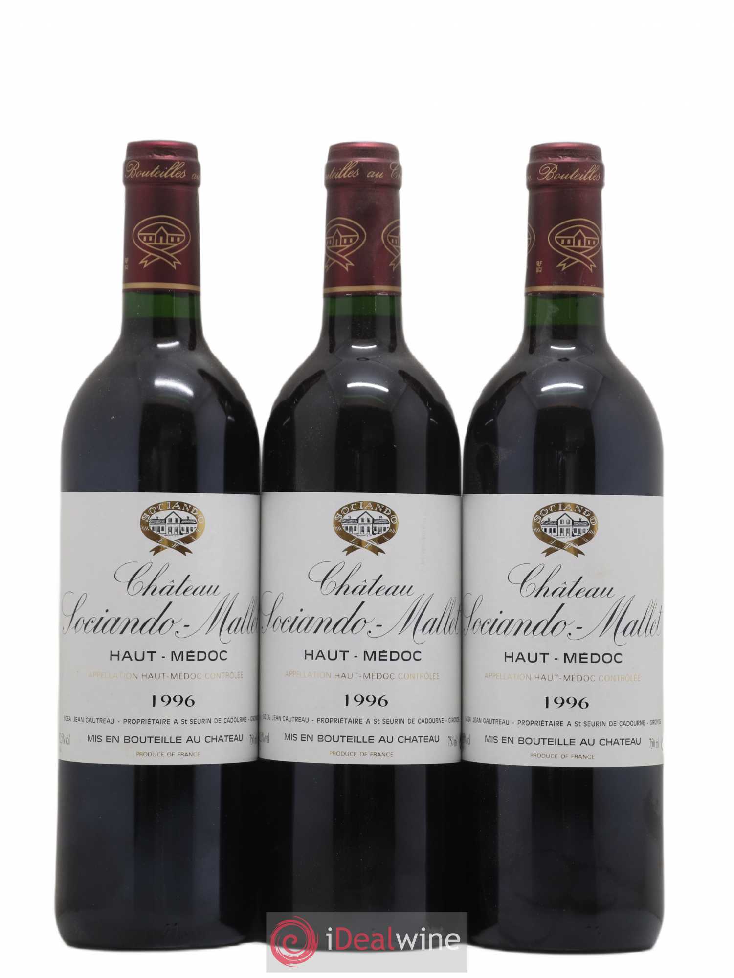 Château Sociando Mallet 1996 - Lot de 12 bouteilles - 2