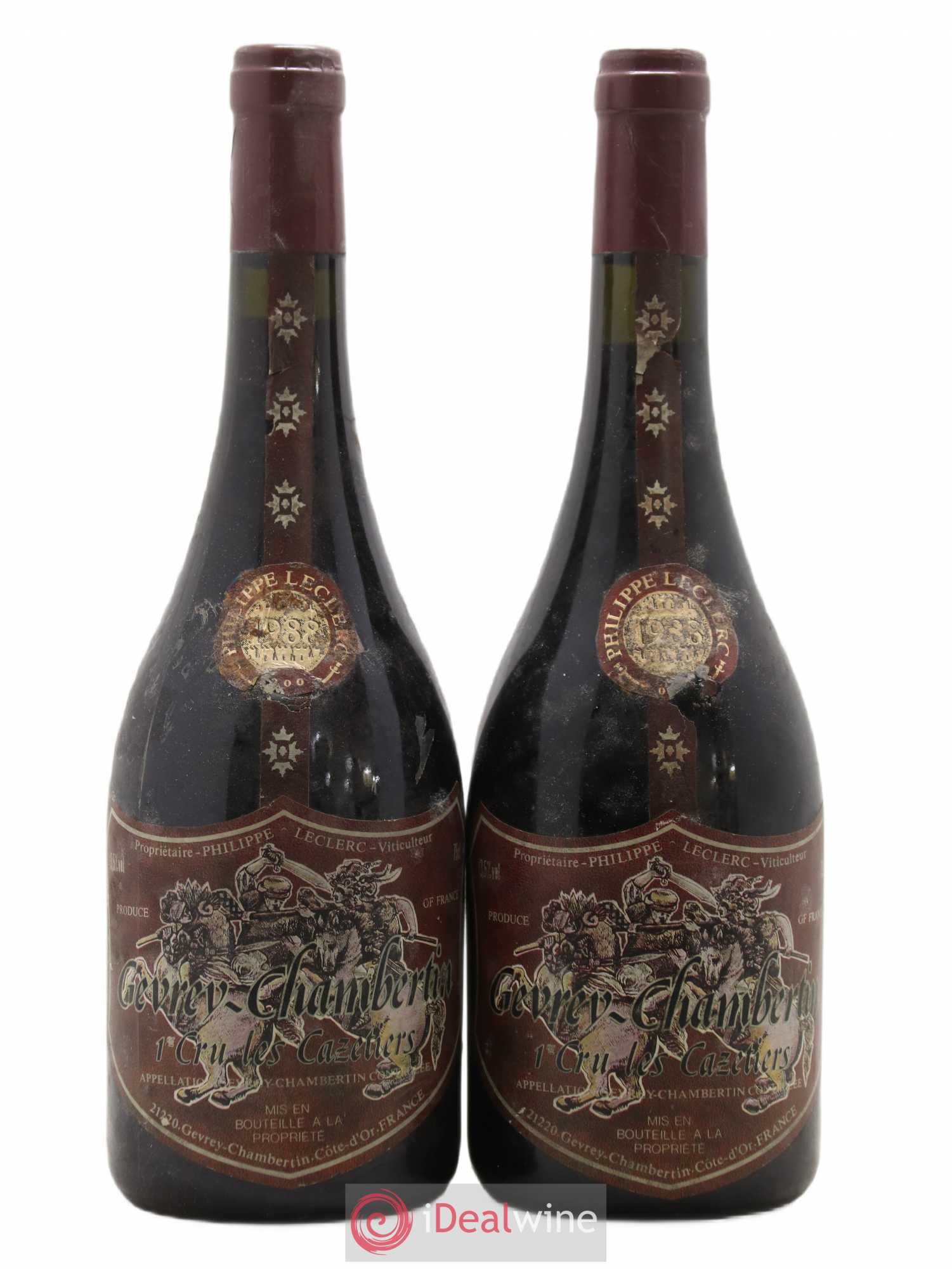 Gevrey-Chambertin 1er Cru Cazetiers Leclerc 1988 - Lot de 2 bouteilles - 0