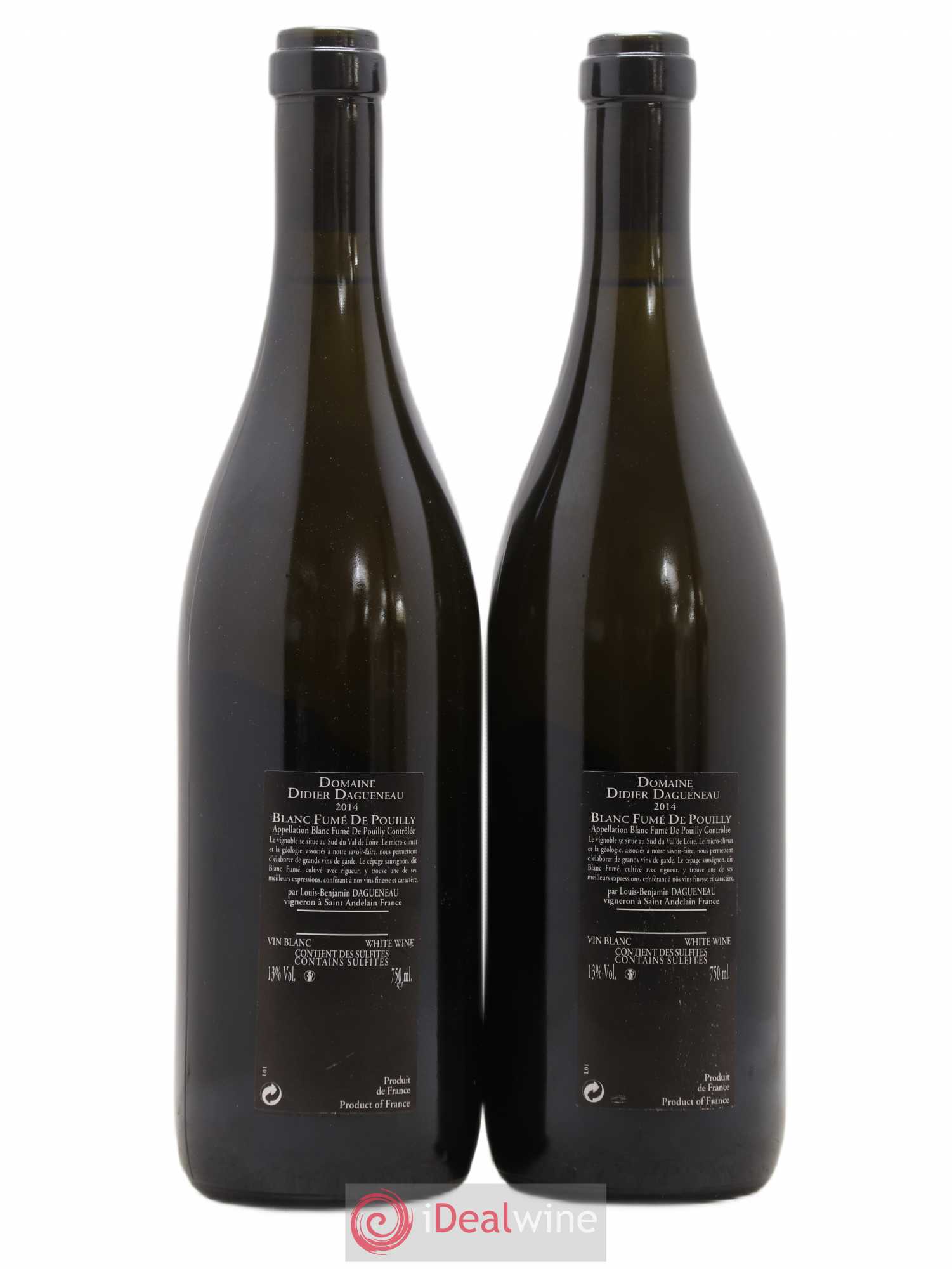 Vin de France (anciennement Pouilly-Fumé) Silex Dagueneau (Domaine Didier - Louis-Benjamin) 2014 - Lot de 2 bouteilles - 1