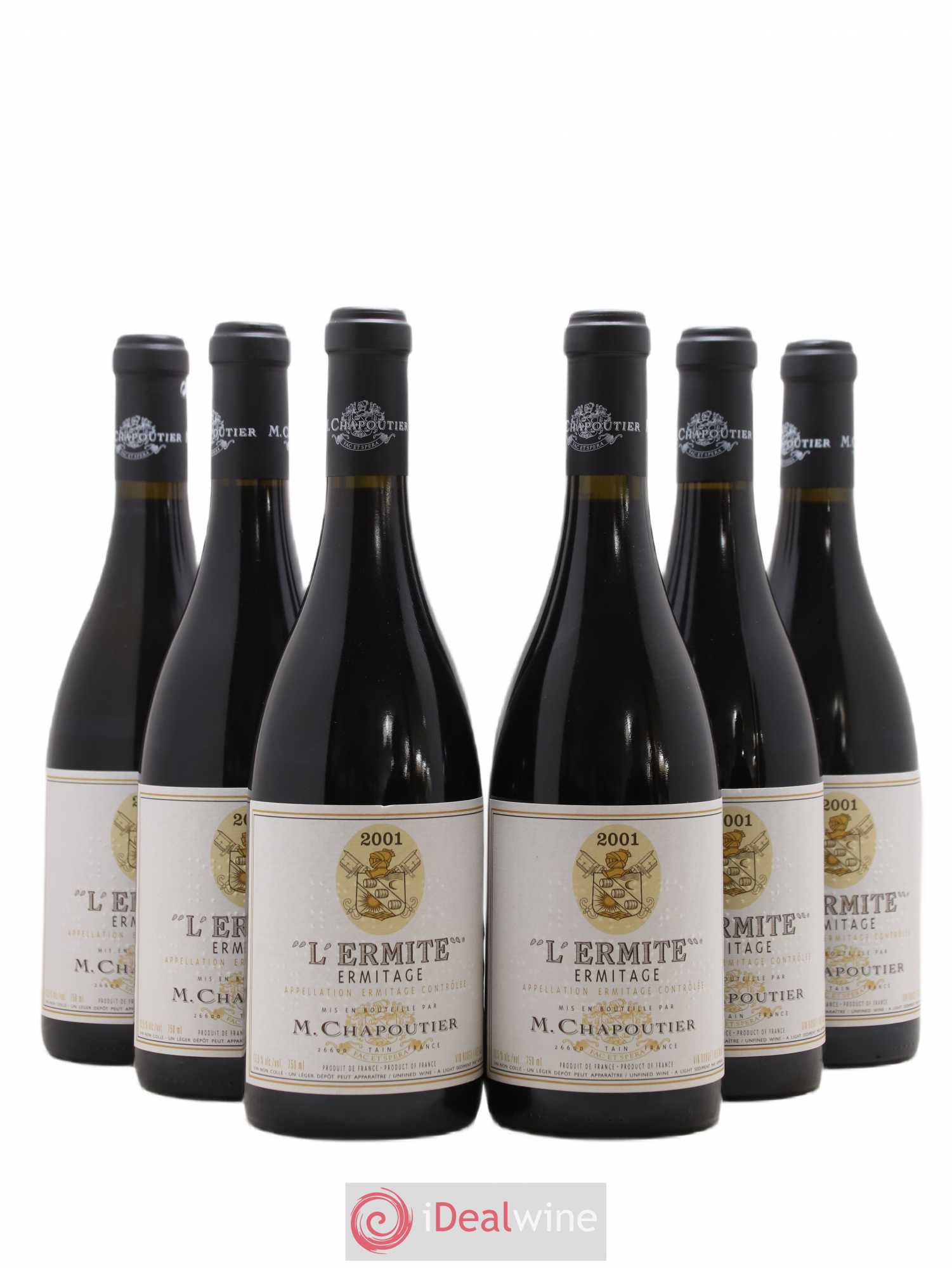 Hermitage Ermitage l'Ermite Chapoutier 2001 - Lot de 6 bouteilles - 0