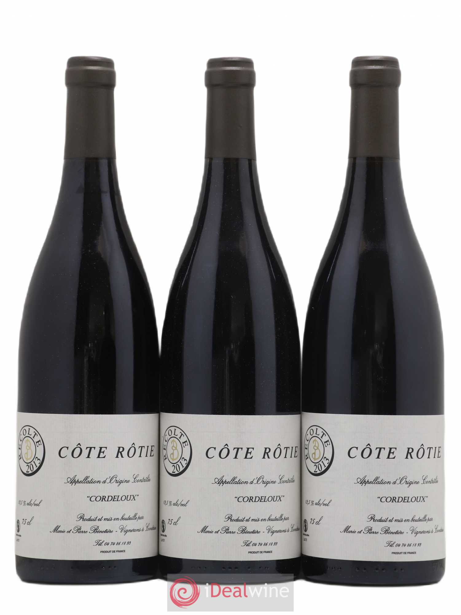 Côte-Rôtie Cordeloux Marie et Pierre Bénetière (Domaine) 2013 - Lot de 3 bouteilles - 0
