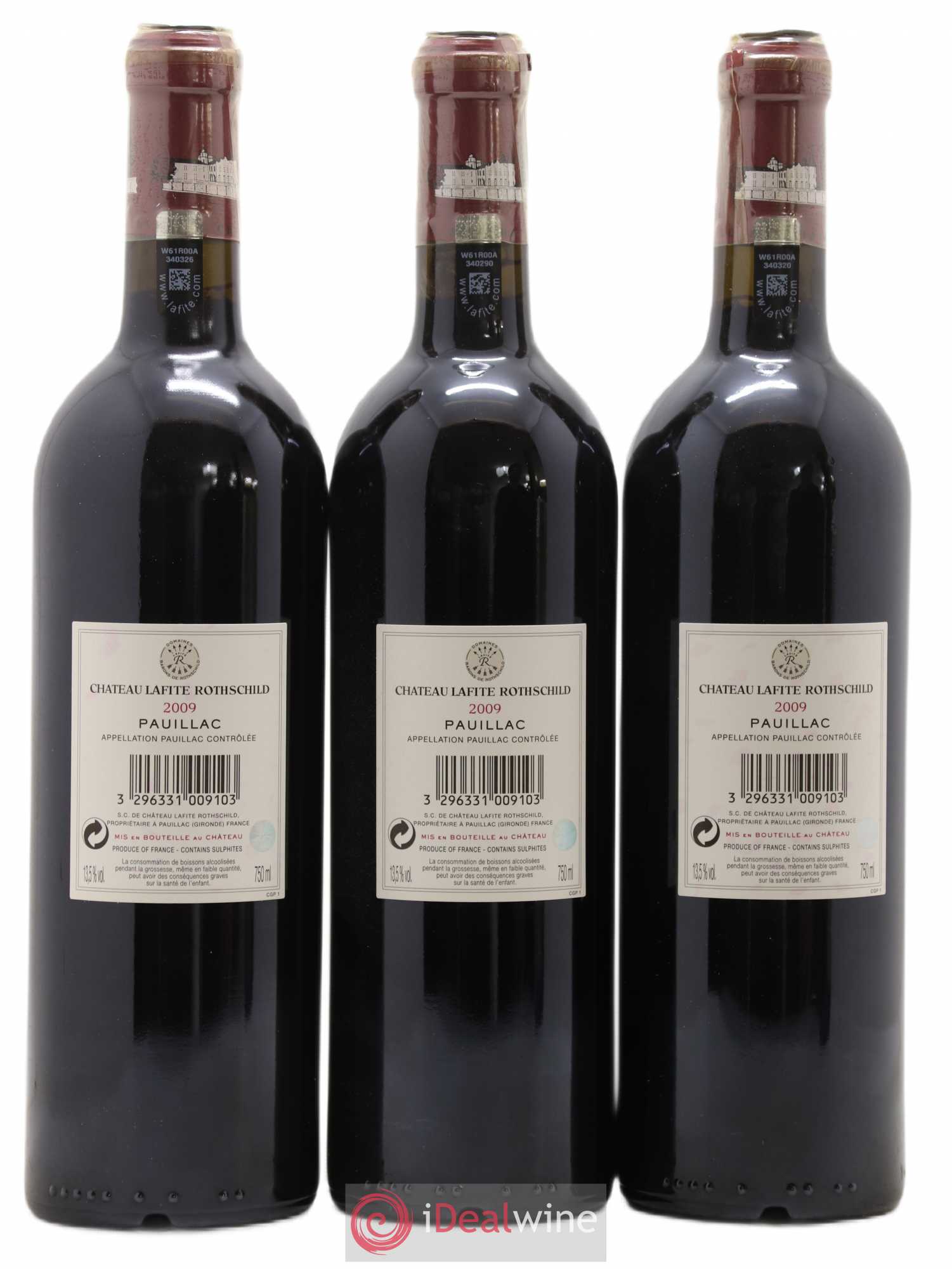 Château Lafite Rothschild 1er Grand Cru Classé 2009 - Lot de 3 bouteilles - 1
