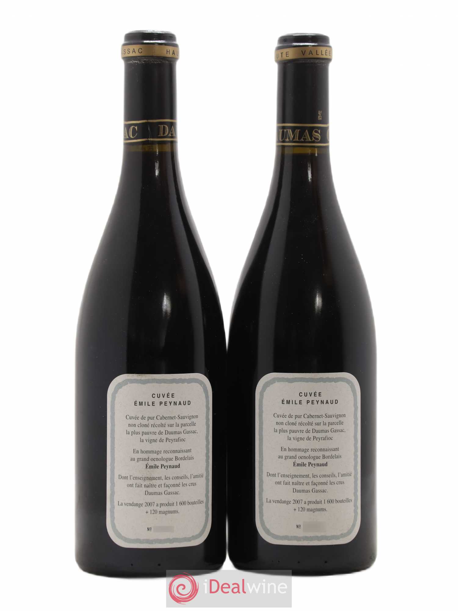 Pays d'Hérault Mas de Daumas Gassac Cuvée Emile Peynaud Famille Guibert de La Vaissière 2007 - Lot de 2 bouteilles - 1
