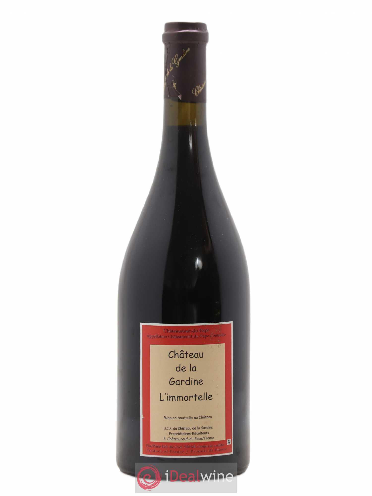 Châteauneuf-du-Pape Château de La Gardine L'Immortelle Famille Brunel 2007 - Lot de 1 bouteille - 1