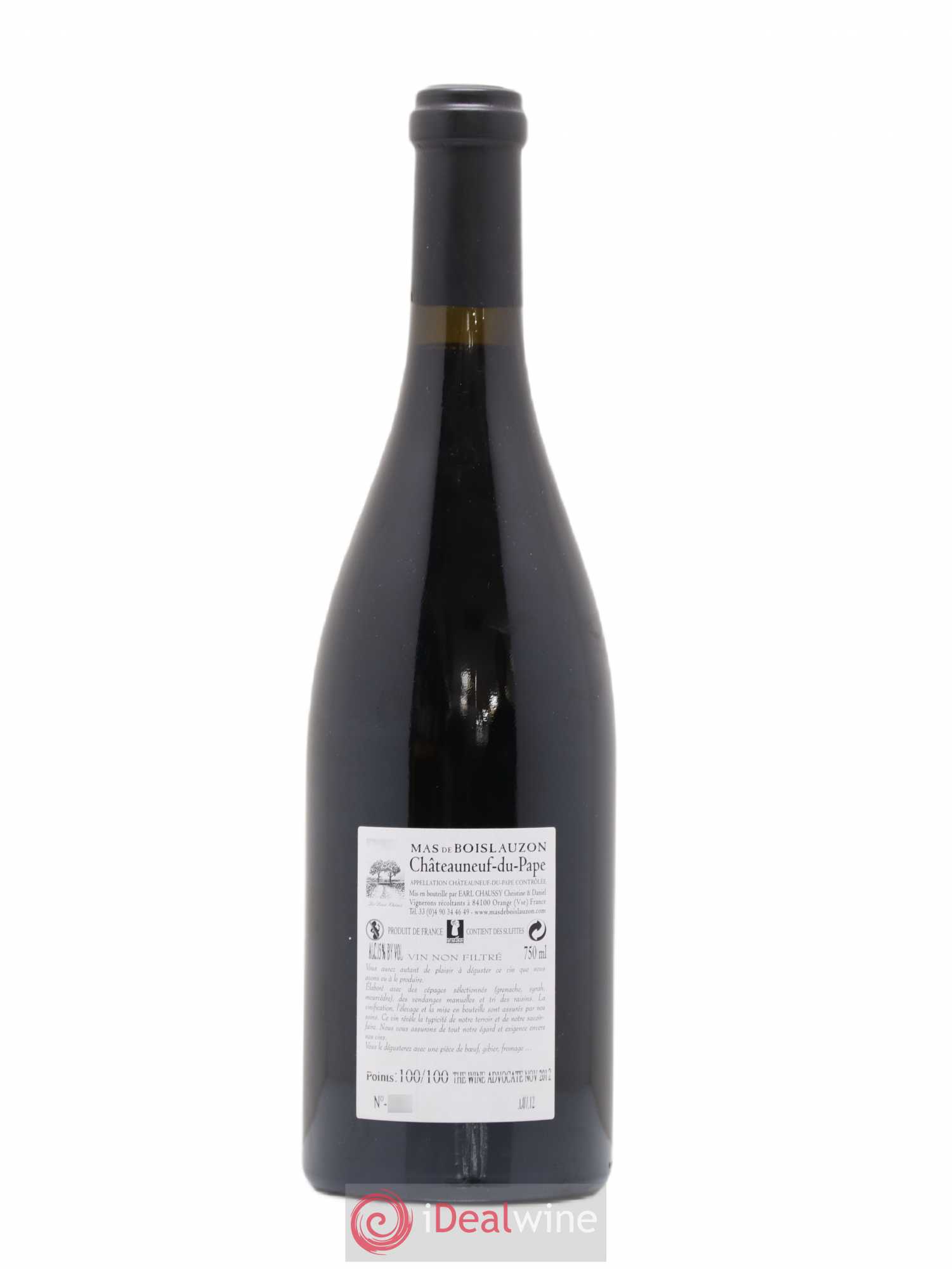 Châteauneuf-du-Pape Mas de Boislauzon Cuvée du Quet Christine et Daniel Chaussy 2010 - Lot de 1 bouteille - 1
