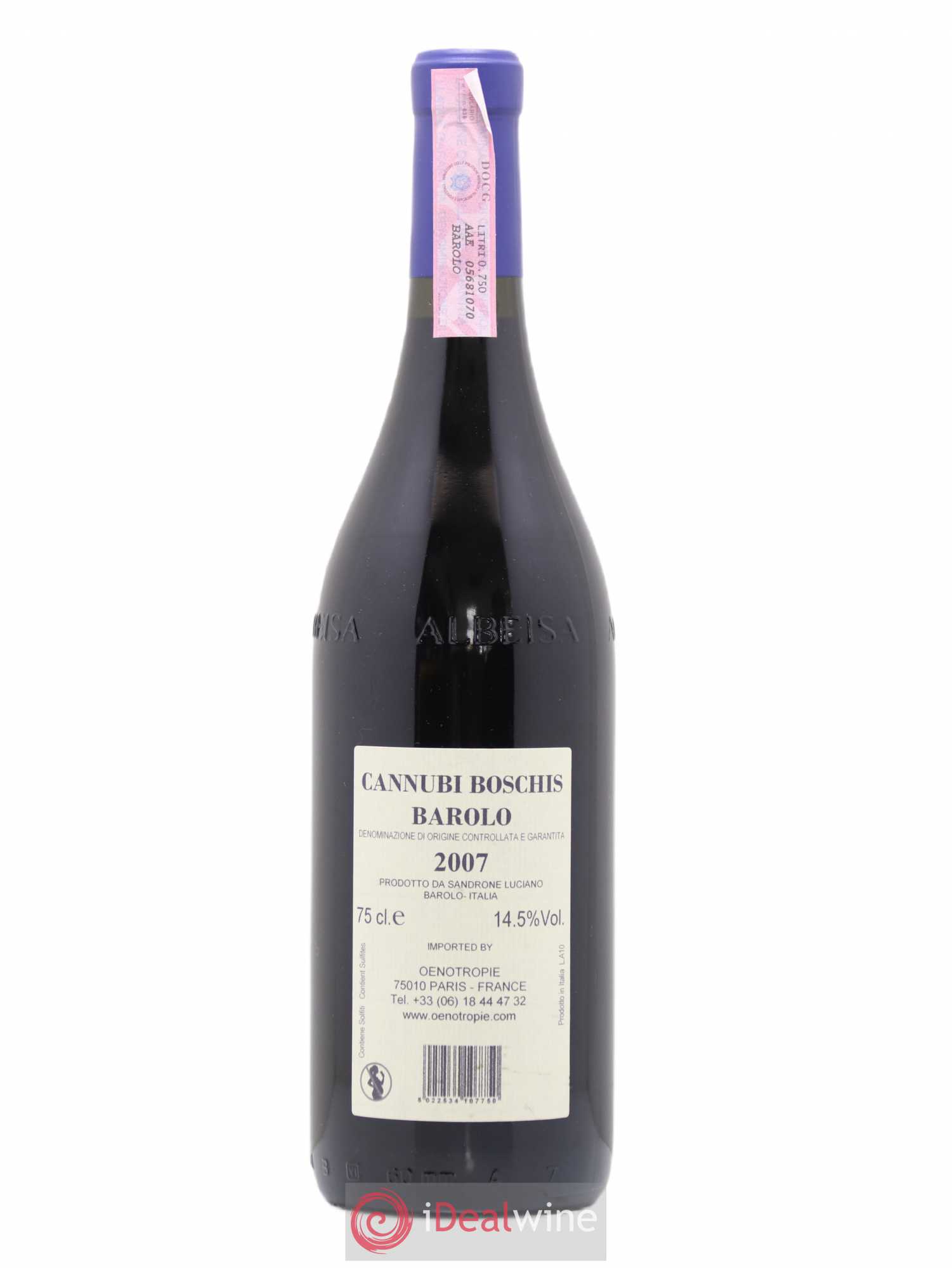 Barolo DOCG Aleste (anciennement Cannubi Boschis) Luciano Sandrone 2007 - Lot de 1 bouteille - 1