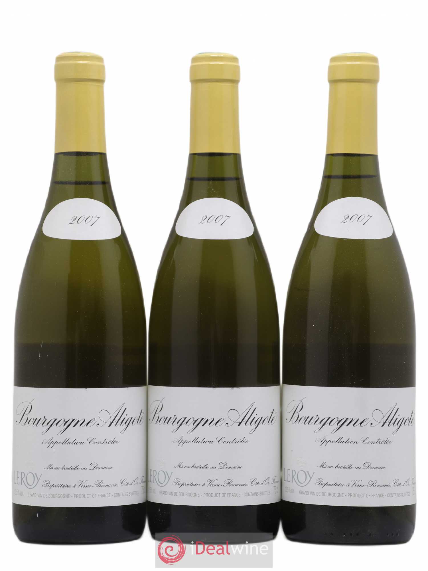 Bourgogne Aligoté Leroy (Domaine) 2007 - Lot de 3 bouteilles - 0